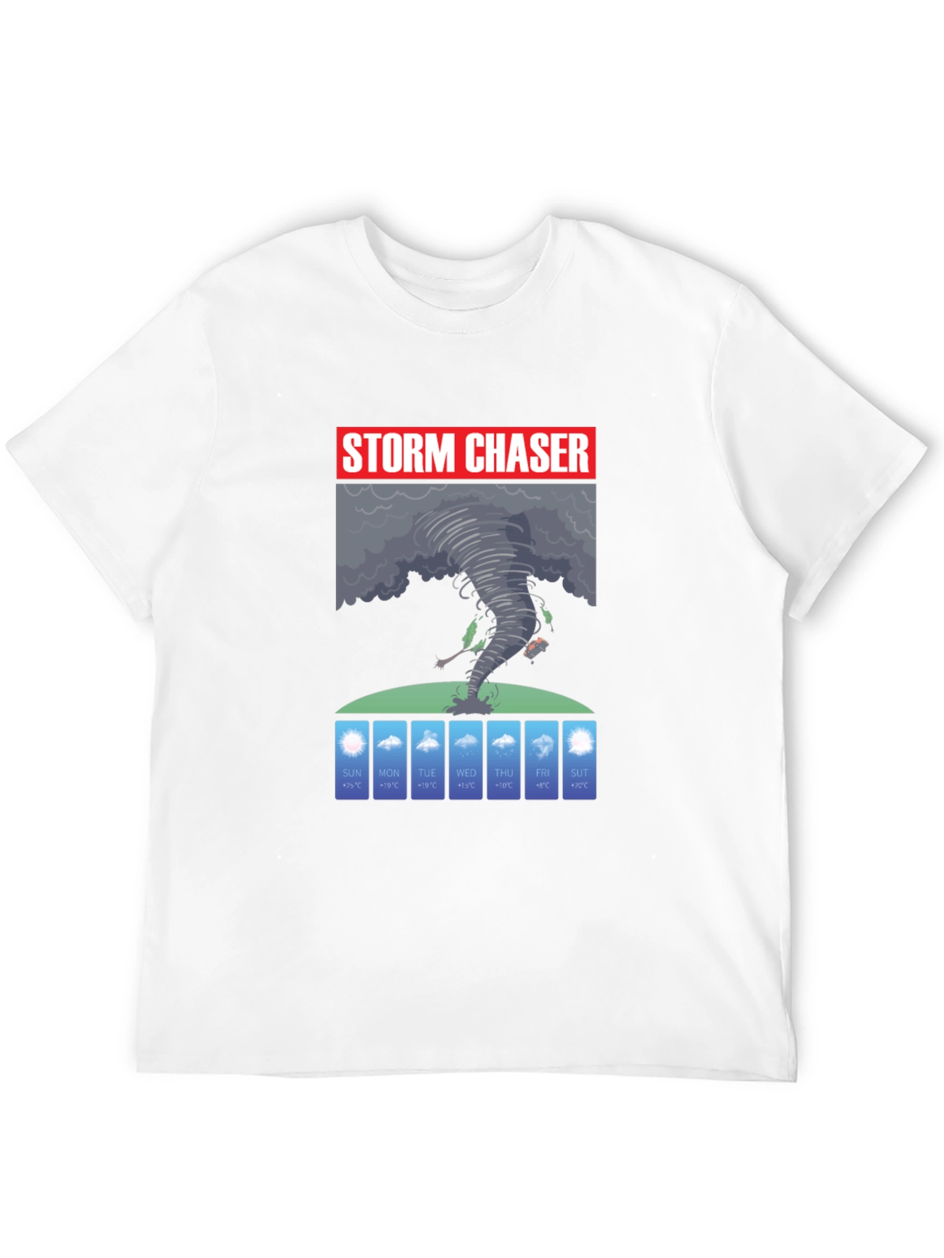 Black Storm Chaser Graphic T-Shirt - Weather Forecast Design view 12