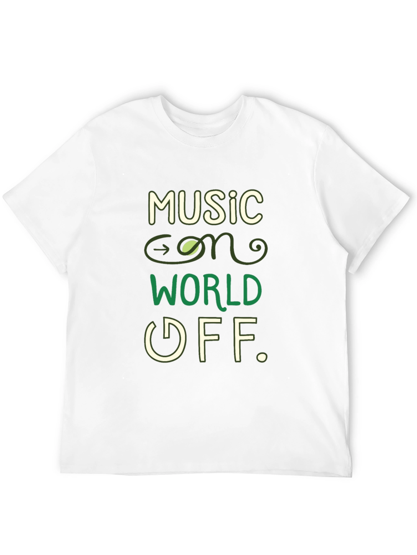 Black Music On, World Off T-Shirt - Black view 12