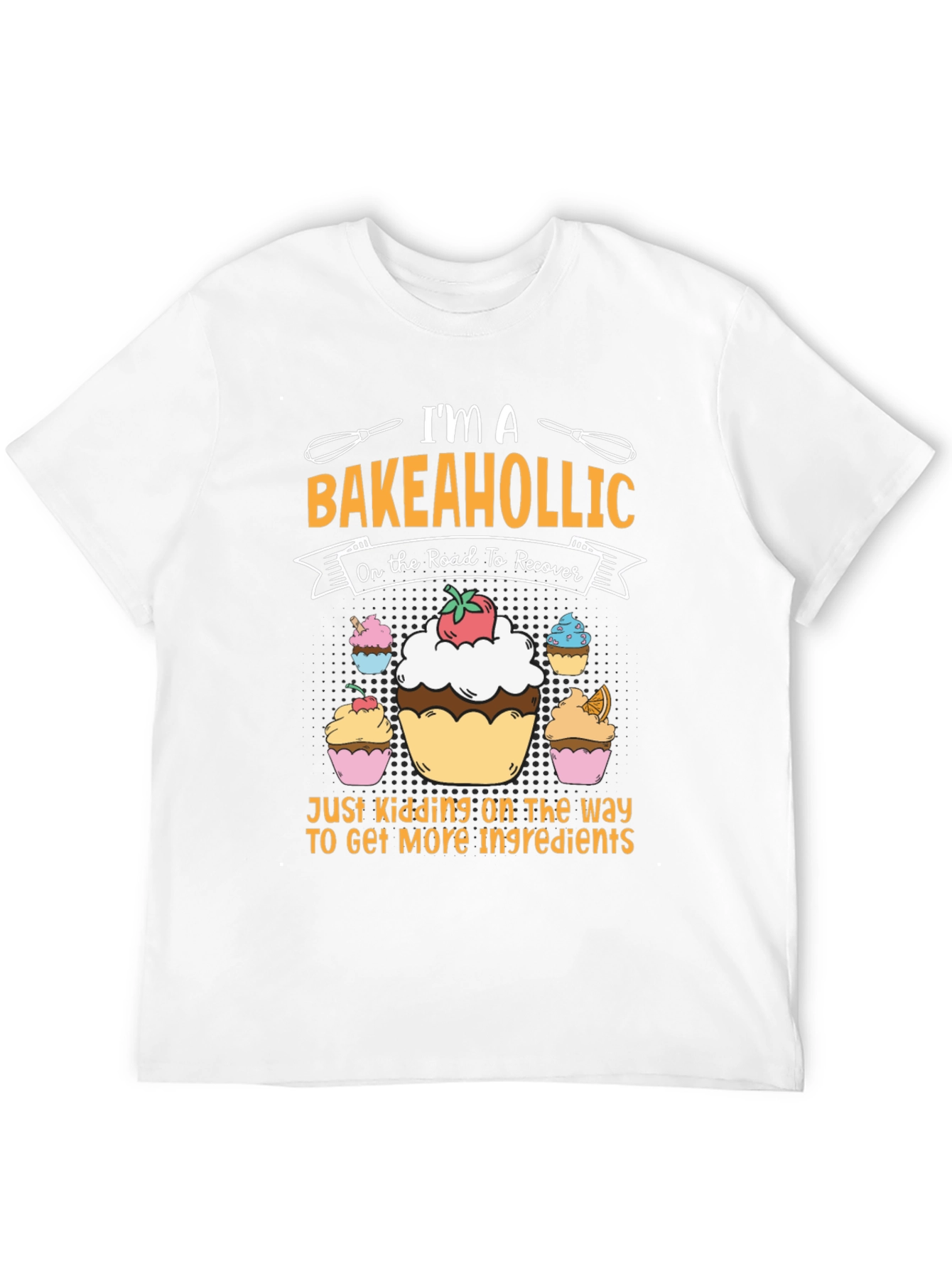 Black Bakeaholic T-Shirt - Funny Baking Lover Tee view 12