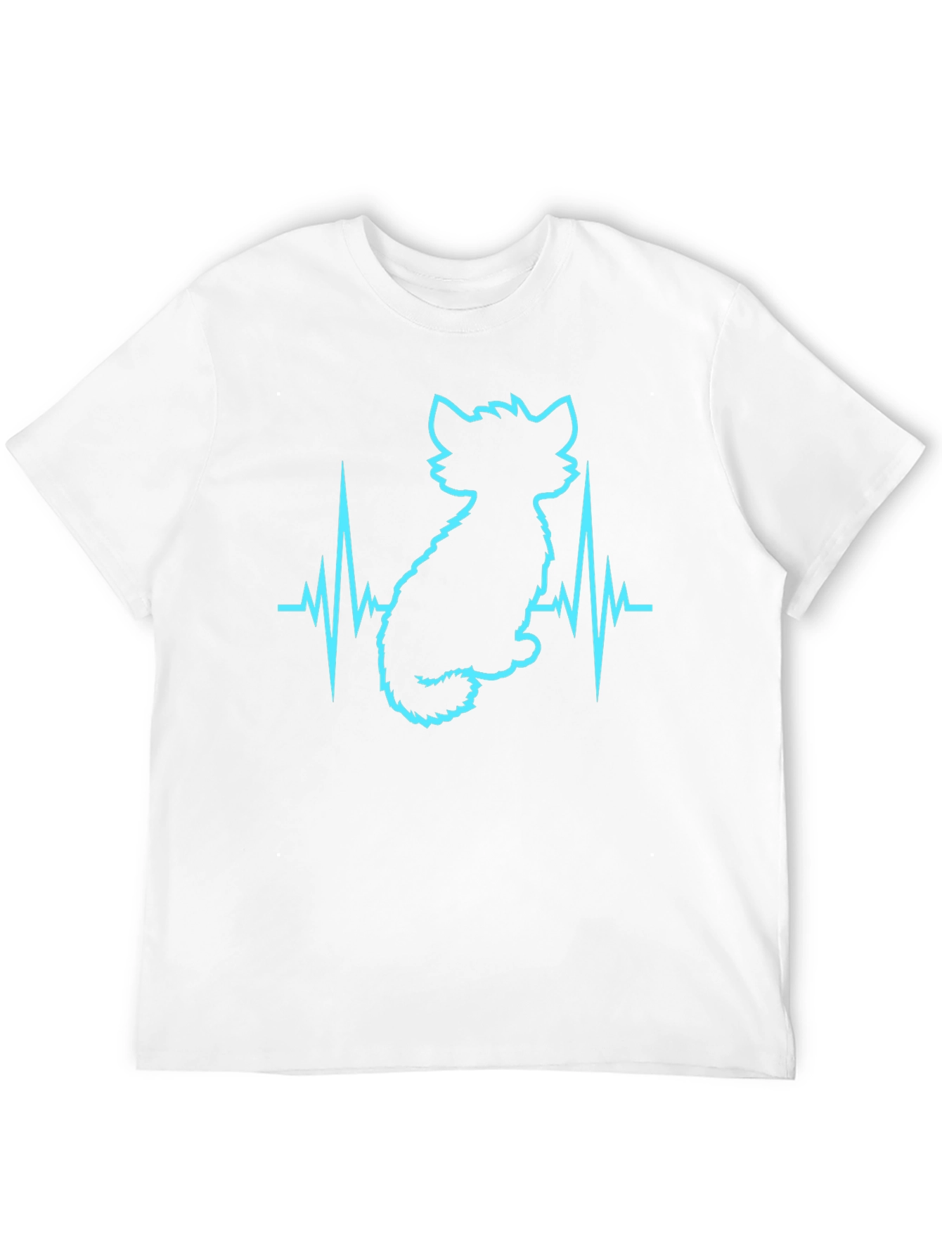 Black Cat Lover Heartbeat T-Shirt - Soft Cotton Blend view 12