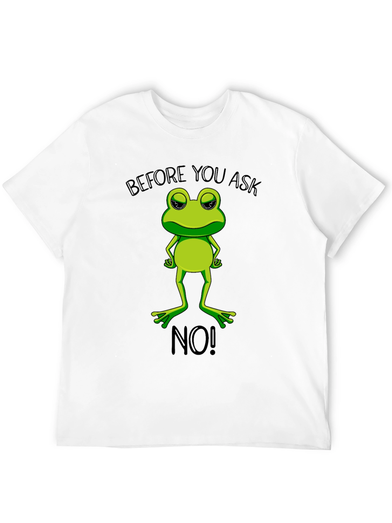 Black Funny Frog Graphic T-Shirt - Before You Ask, No! view 12