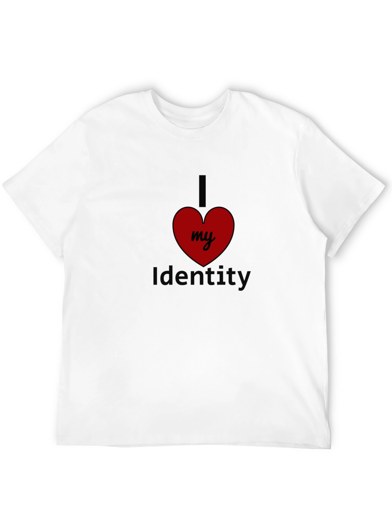 Black I Love My Identity Black T-Shirt view 12