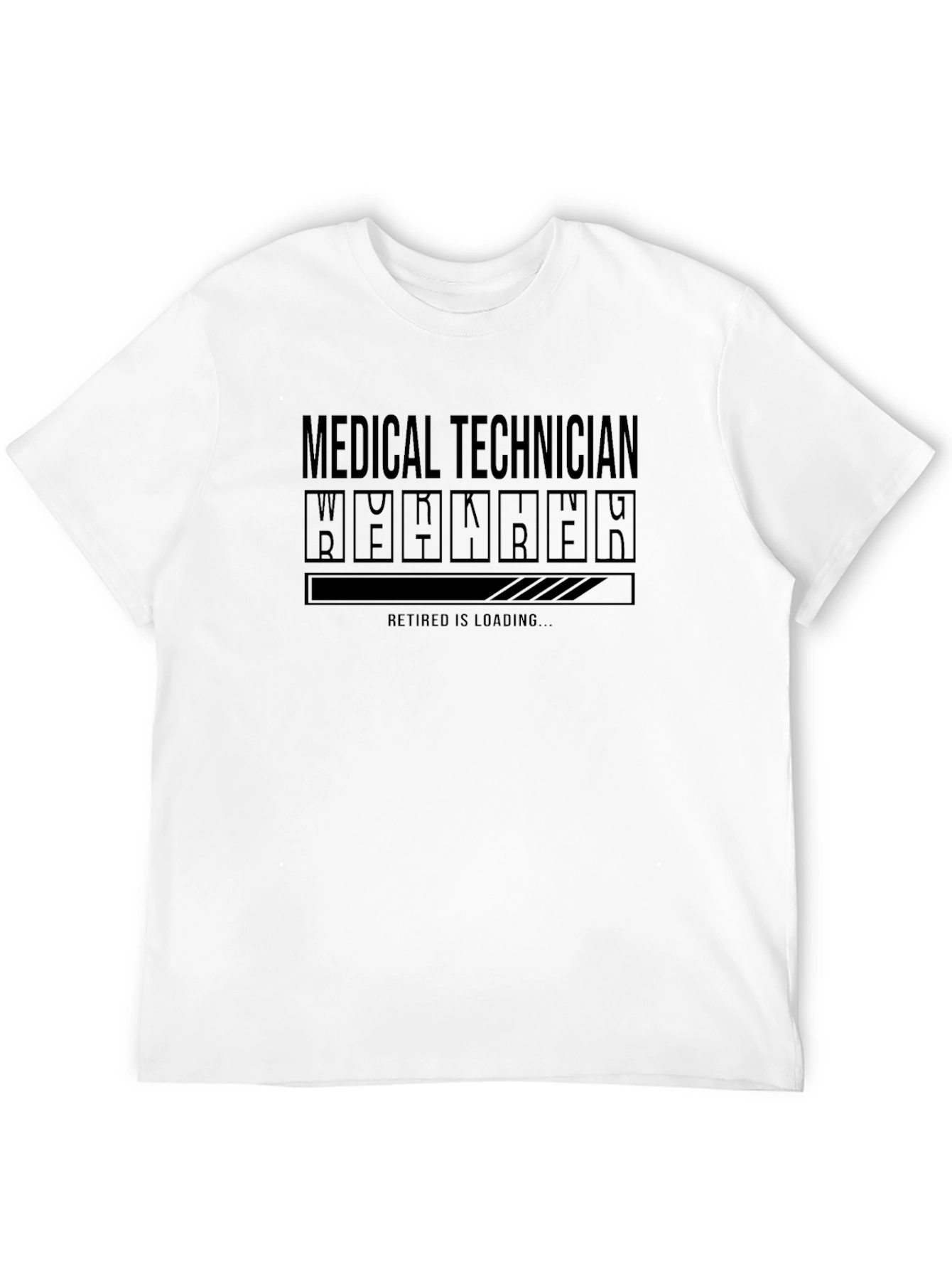 Black Medical Technician Retirement Loading T-Shirt view 12