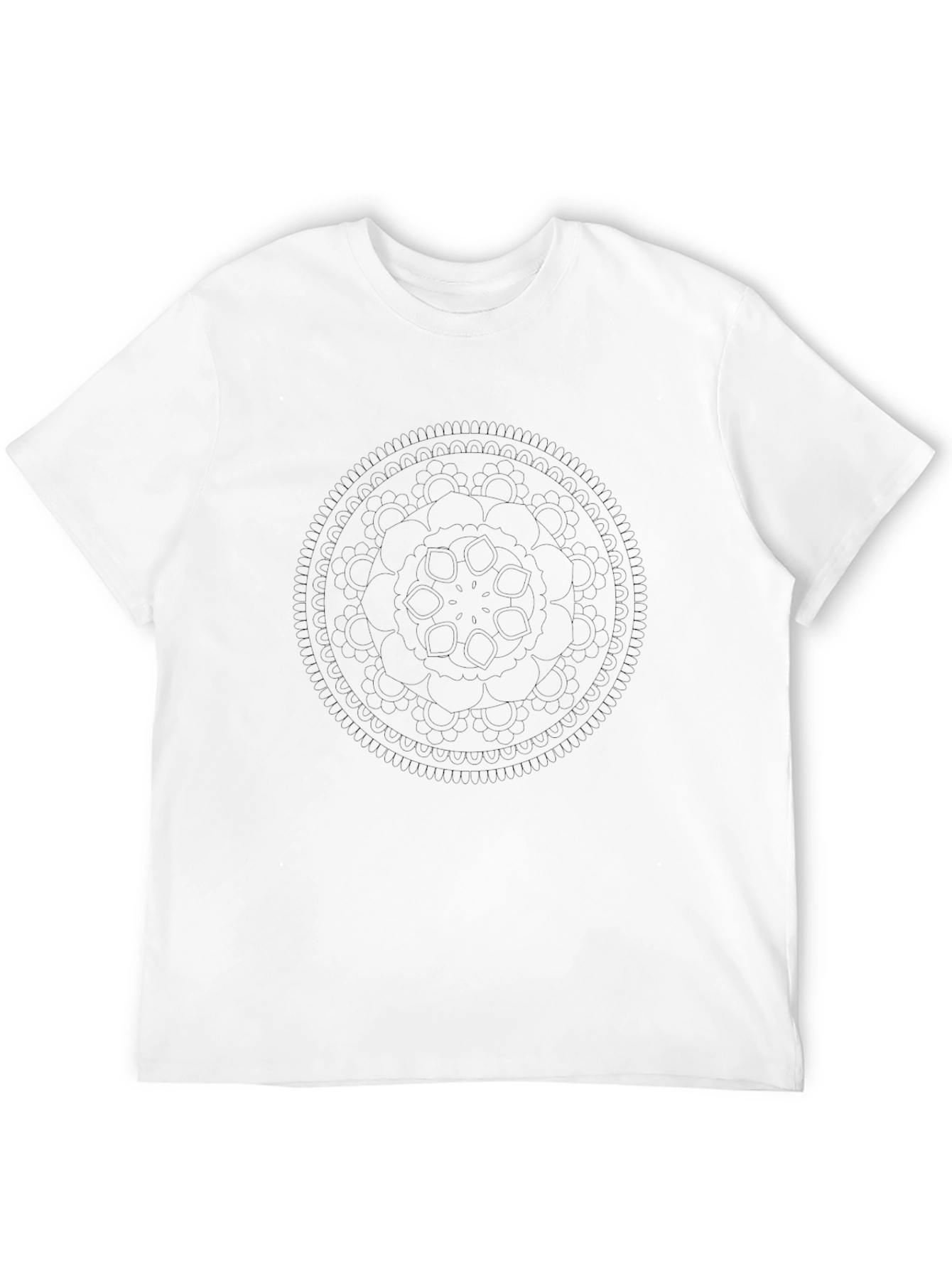 Black Black Mandala Graphic Tee - Men's Short Sleeve Crew Neck T-Shirt view 12
