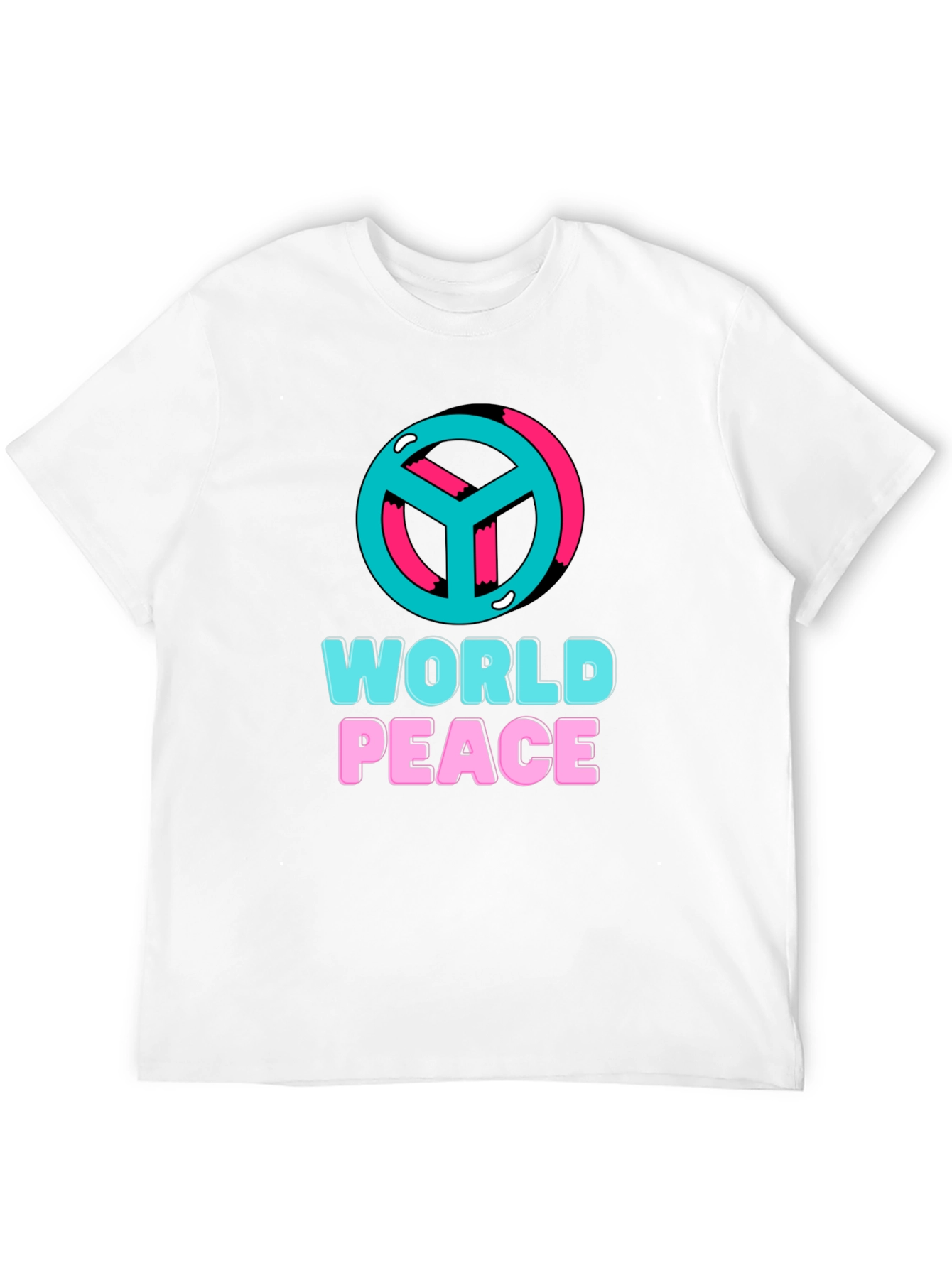 Black World Peace Graphic T-Shirt - Black view 12