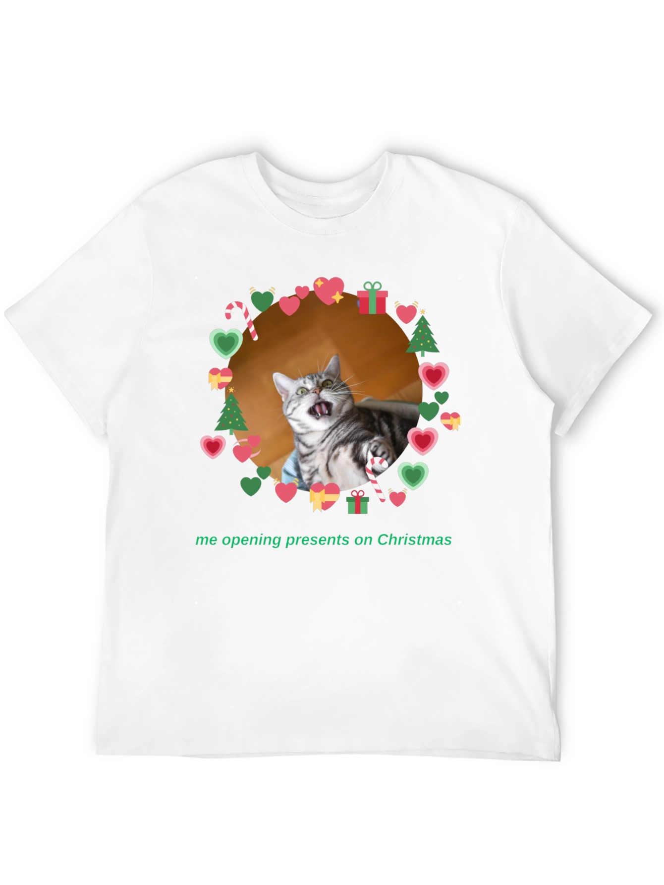 Black Funny Cat Christmas T-Shirt  view 12