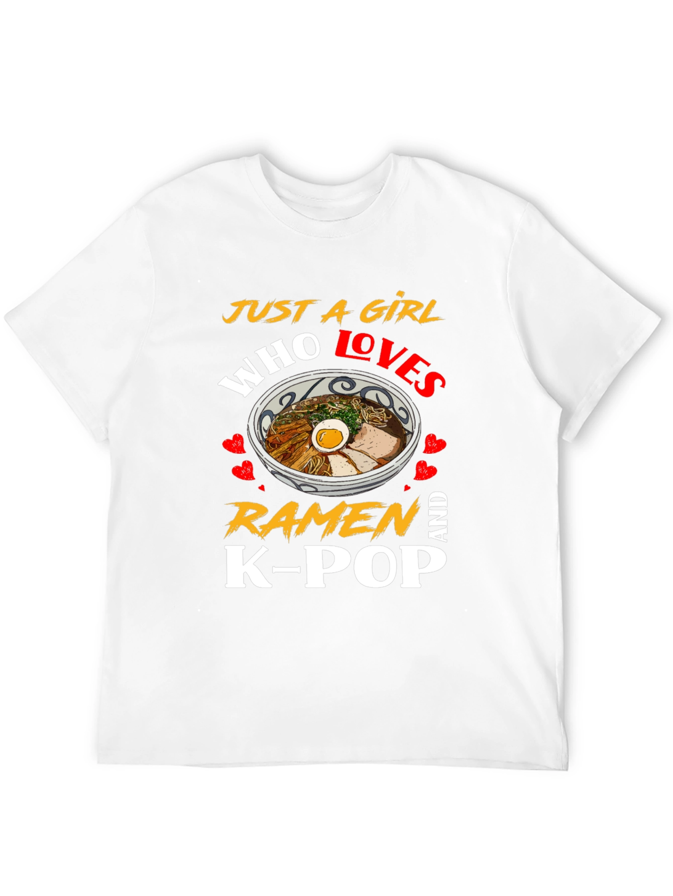 Black Just A Girl Who Loves Ramen And K-Pop Black T-Shirt view 12