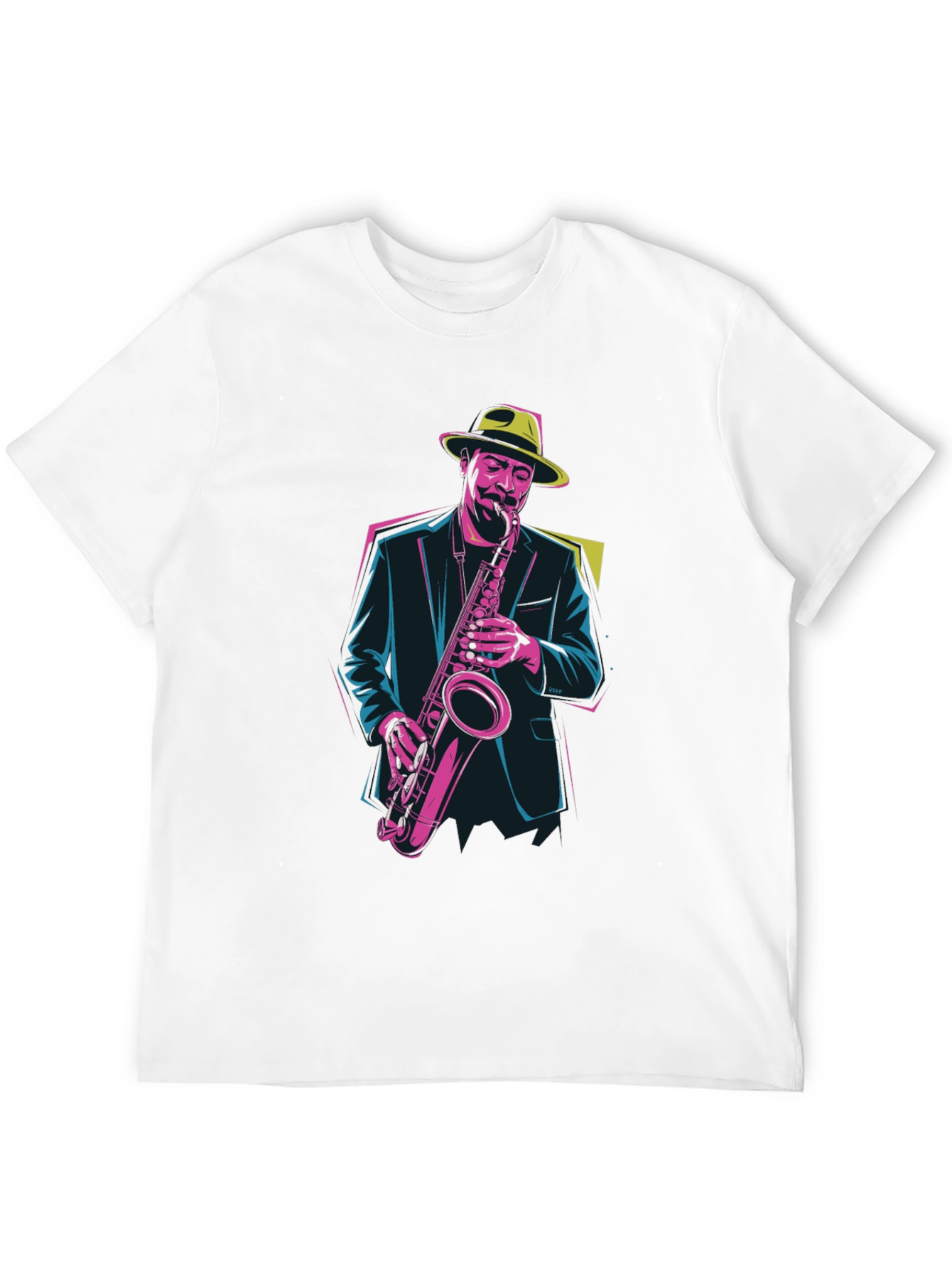 Black Jazz Saxophone Player Graphic Tee view 12