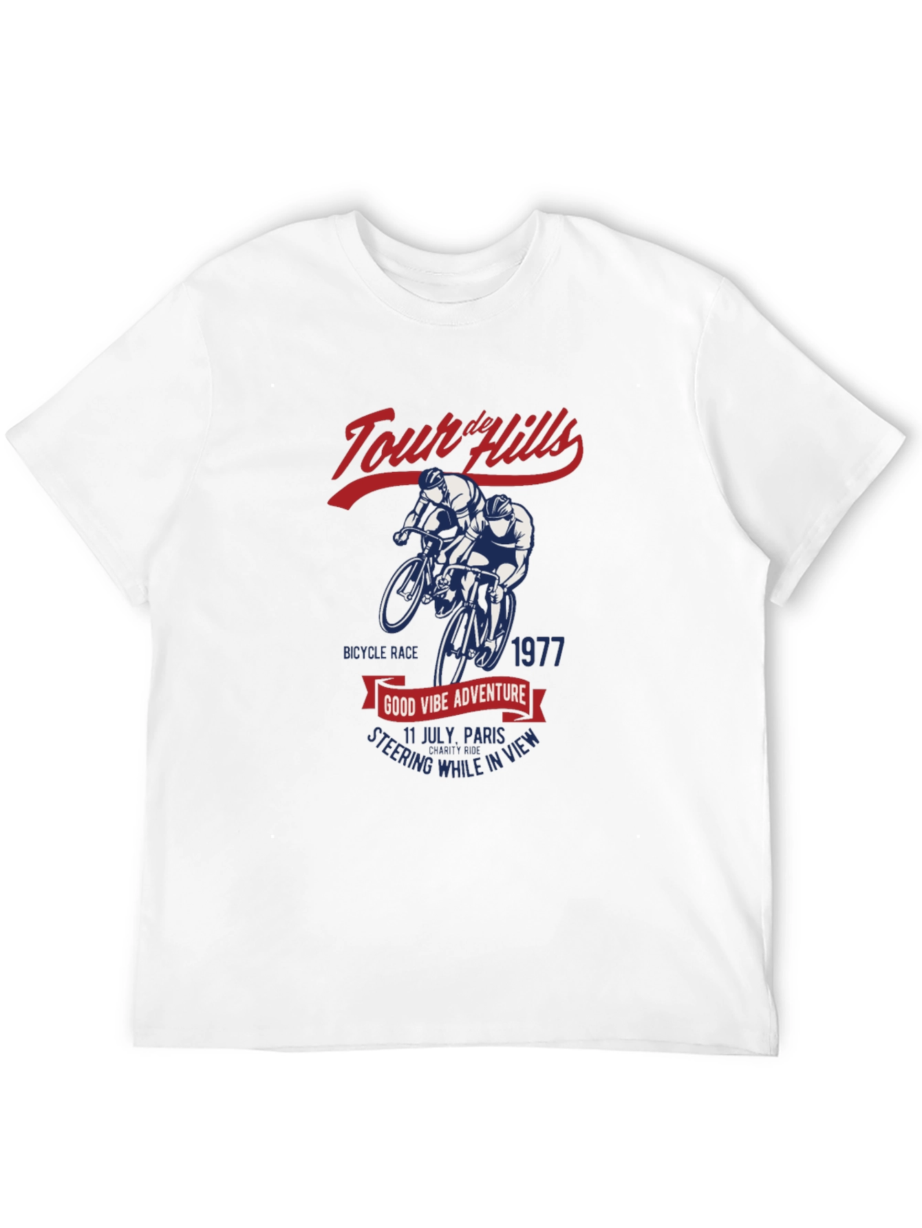 Black Tour de Hills Cycling T-Shirt - Vintage Style view 12