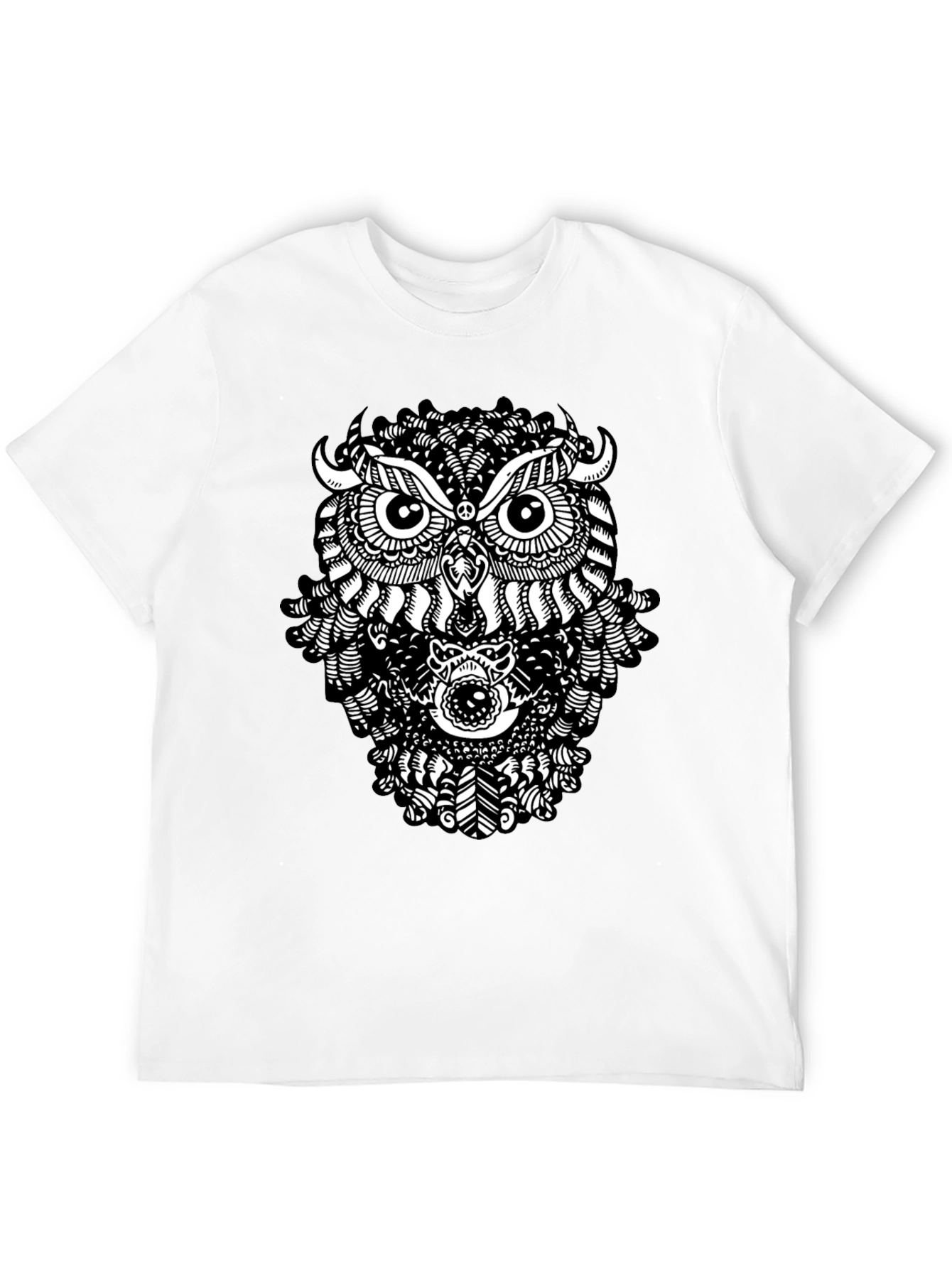 Black Black Owl Graphic T-Shirt - Unique Design view 12