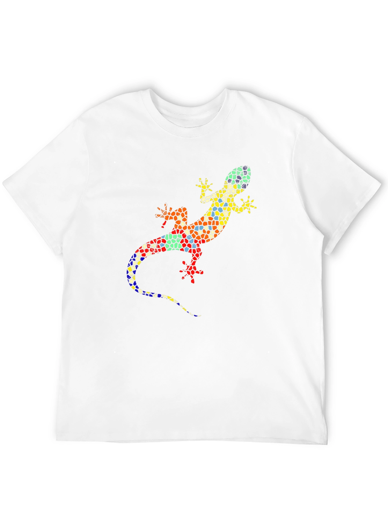 Black Mosaic Lizard Graphic Tee - Stylish Black T-Shirt view 12