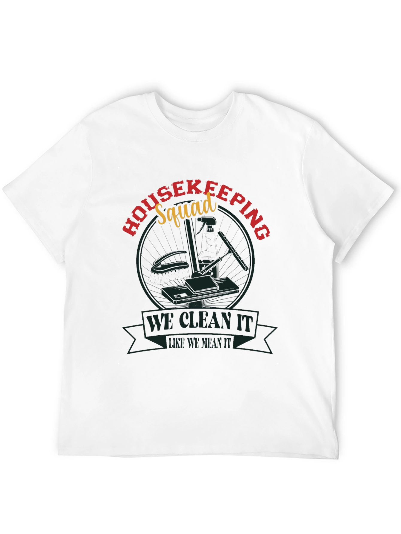 Black Housekeeping Squad Graphic Tee - Cleaning Crew Shirt view 12