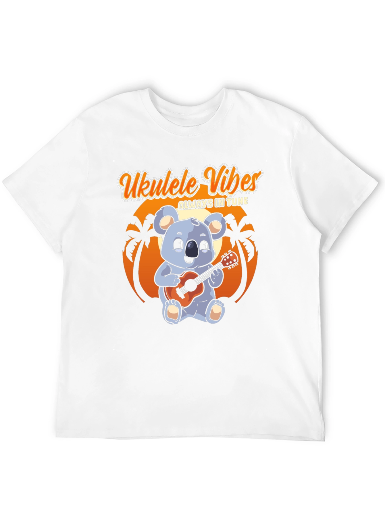 Black Ukulele Vibes T-Shirt - Koala Bear Playing Ukulele view 12