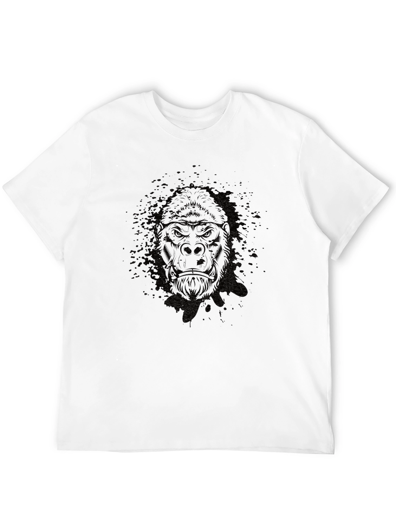 Black Men's Black Gorilla Graphic T-Shirt view 12