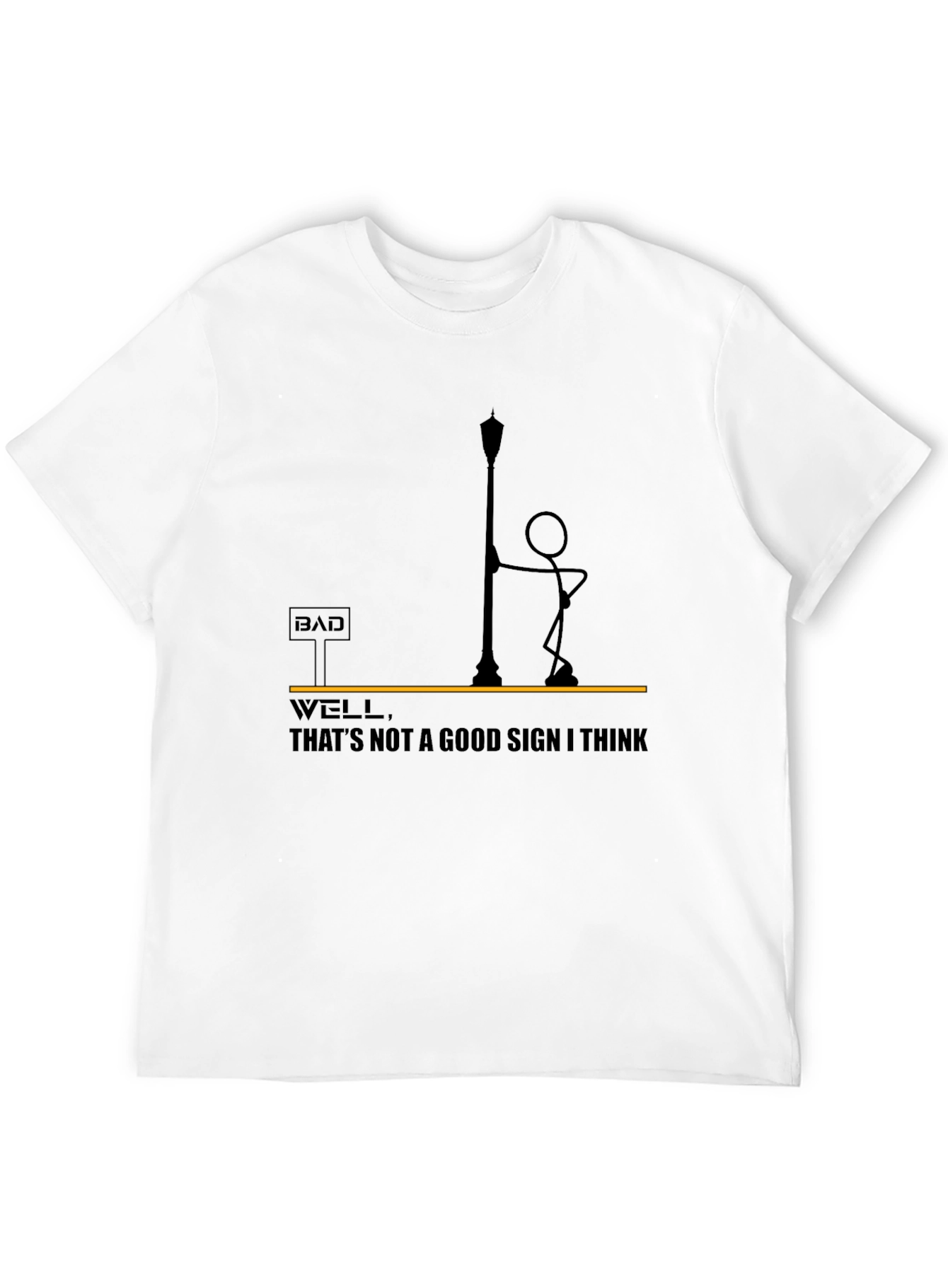Black Bad Sign T-Shirt - Funny Stick Figure Design view 12