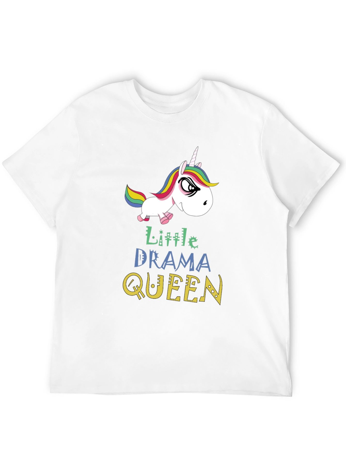 Black Little Drama Queen Unicorn Graphic T-Shirt view 12