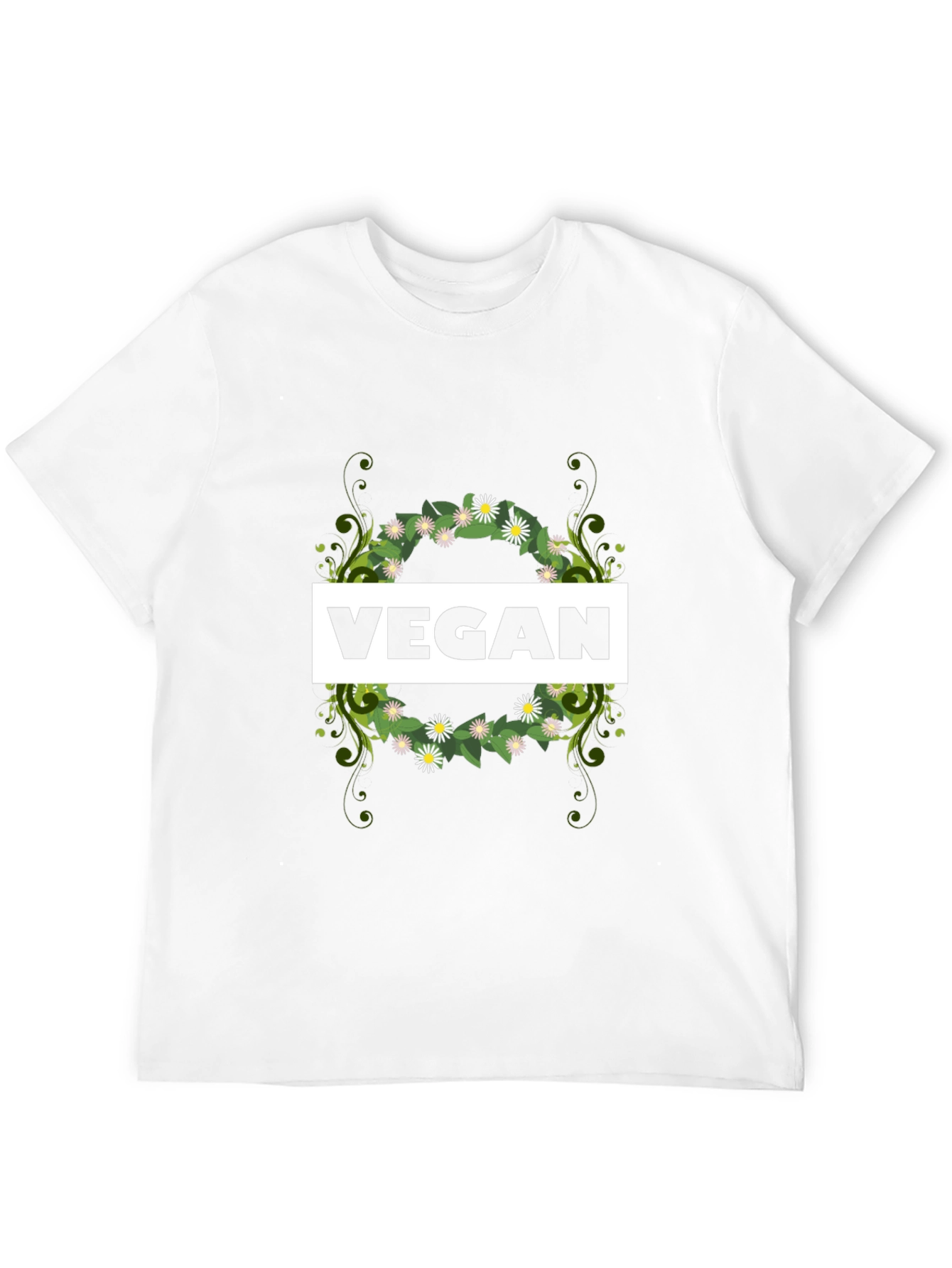 Black Vegan Floral Wreath Tee view 12