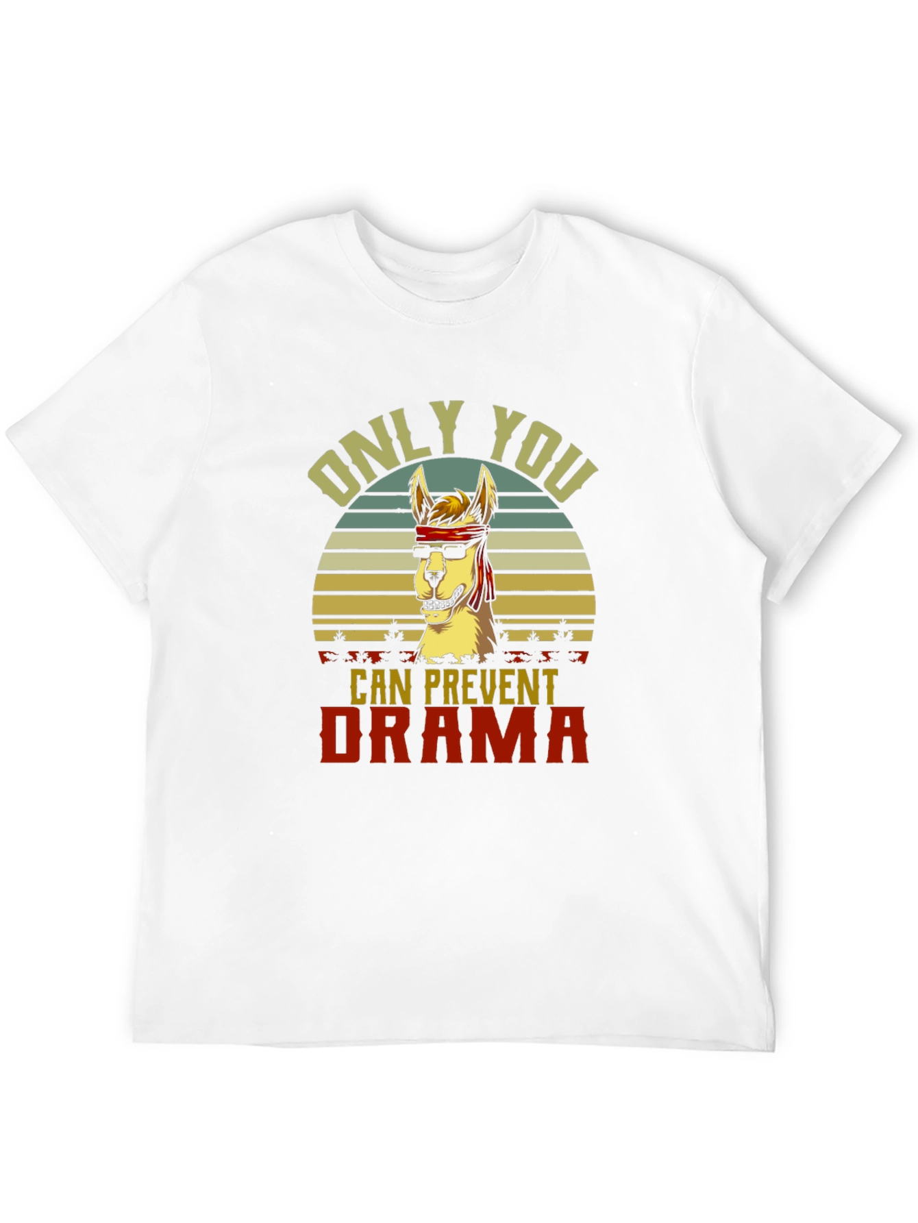 Black Only You Can Prevent Drama Llama T-Shirt view 12