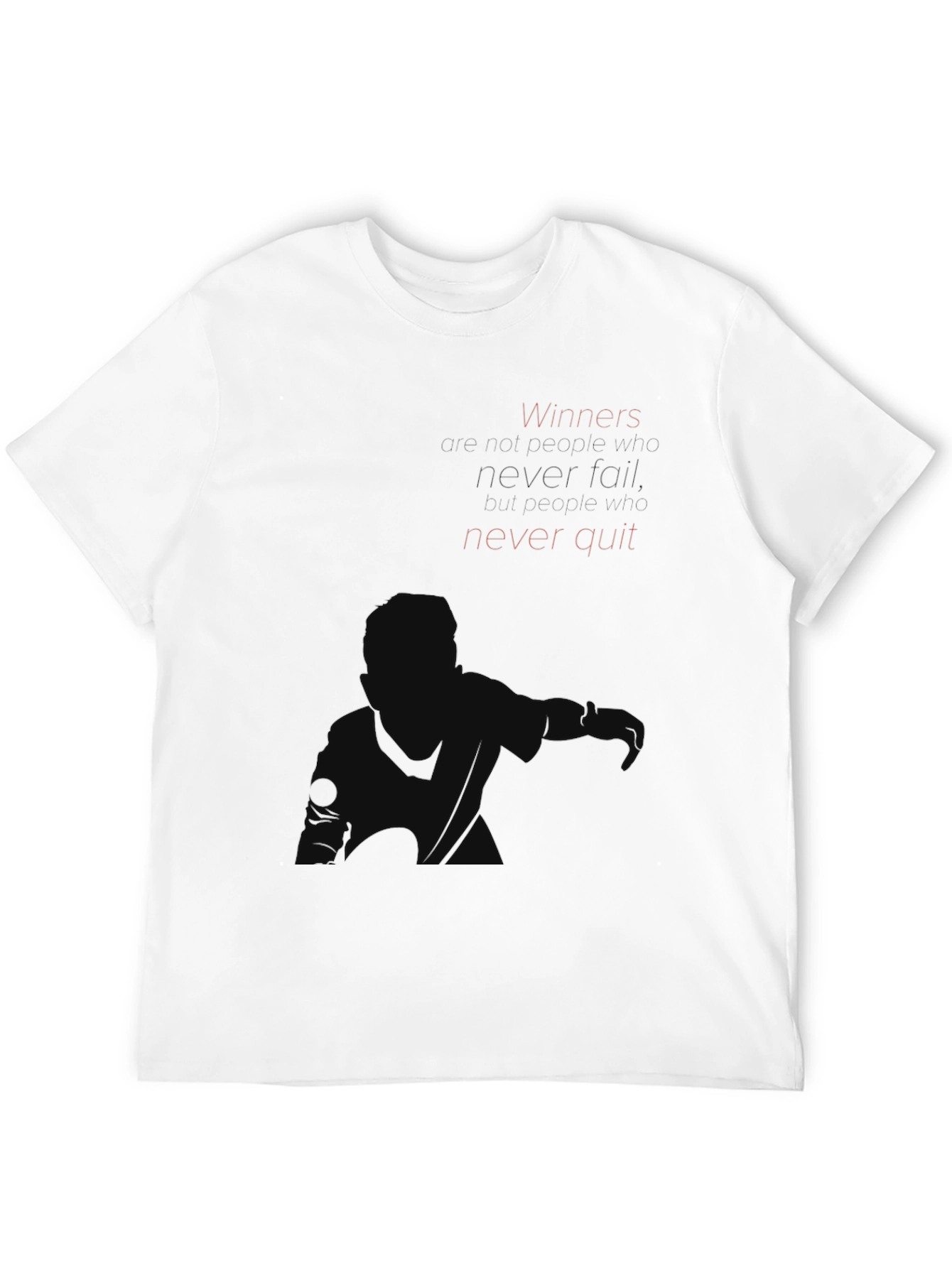 Black Motivational Winner T-Shirt - Never Quit view 12