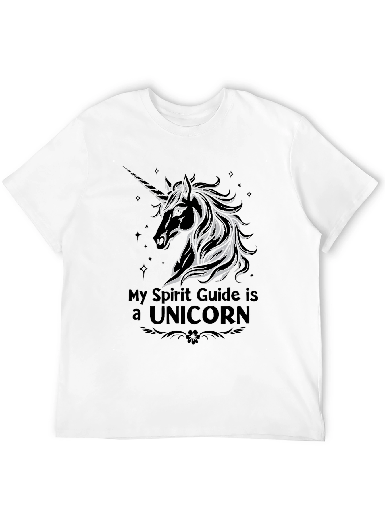 Black My Spirit Guide is a Unicorn Graphic T-Shirt view 12