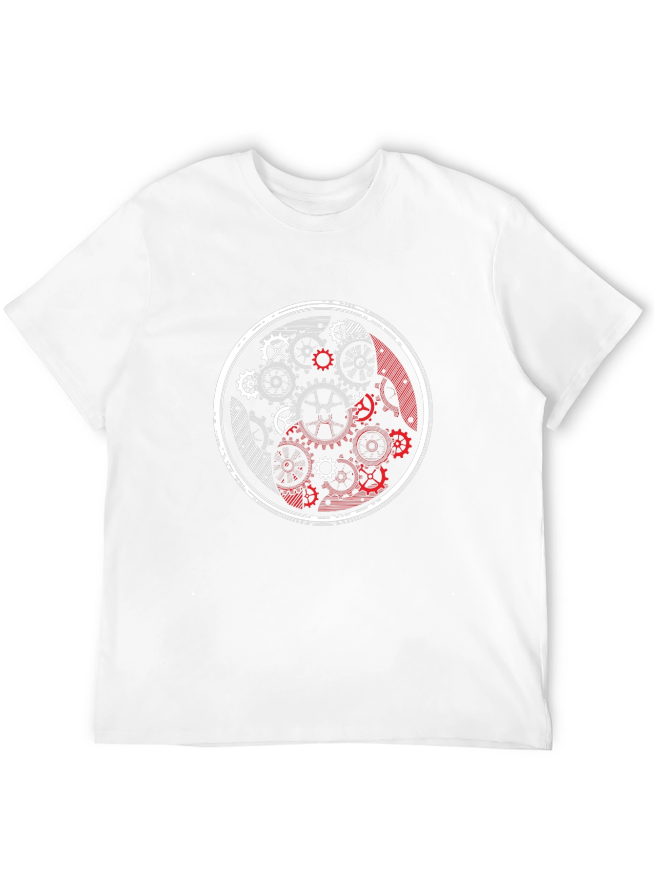 Black Yin Yang Gears Black Graphic Tee view 12