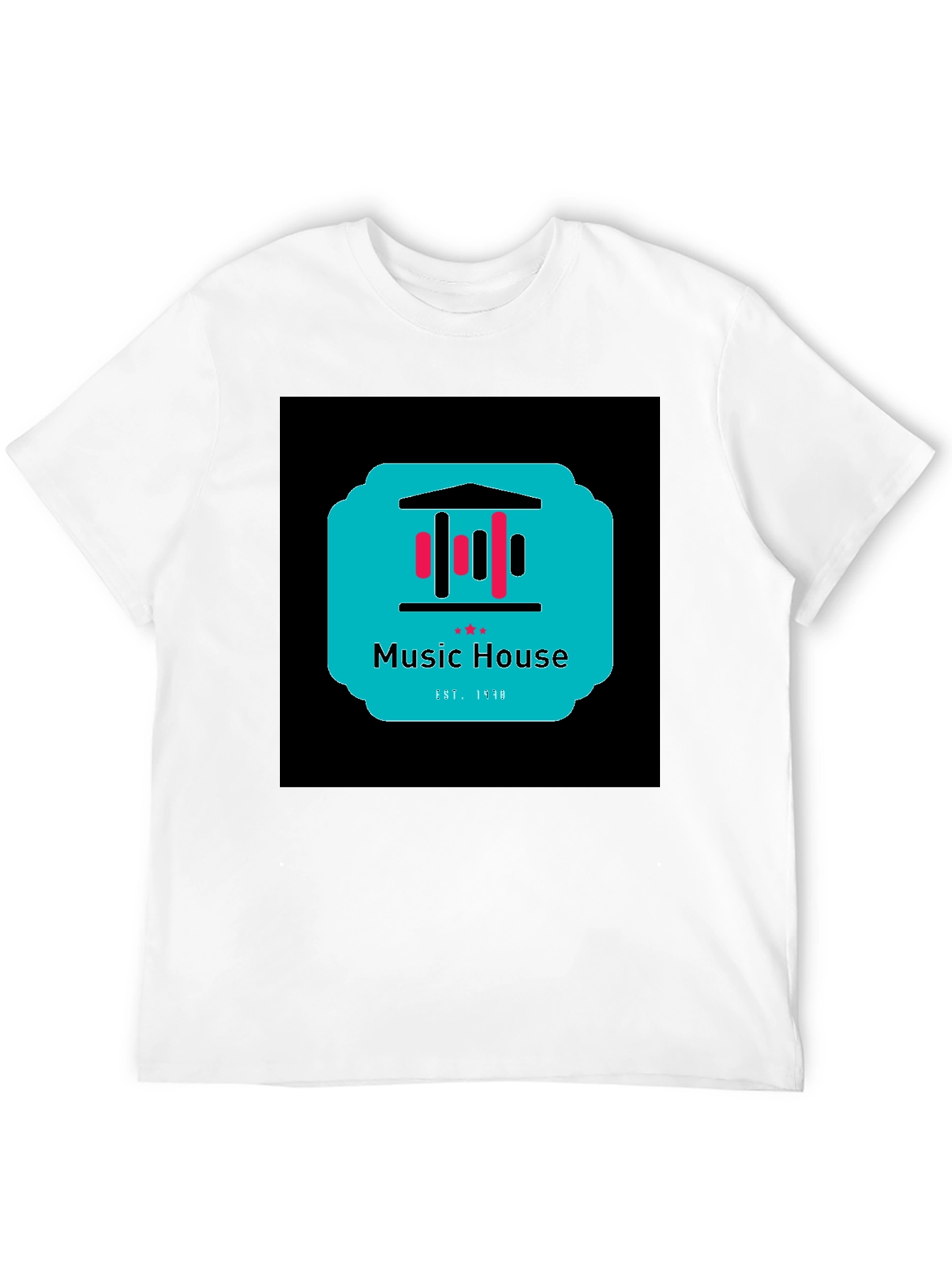 Black Music House Graphic Tee - Black Unisex T-Shirt view 12