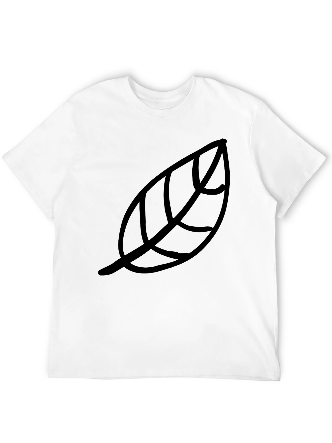 Black Leaf Print Black T-Shirt - Casual Style view 12