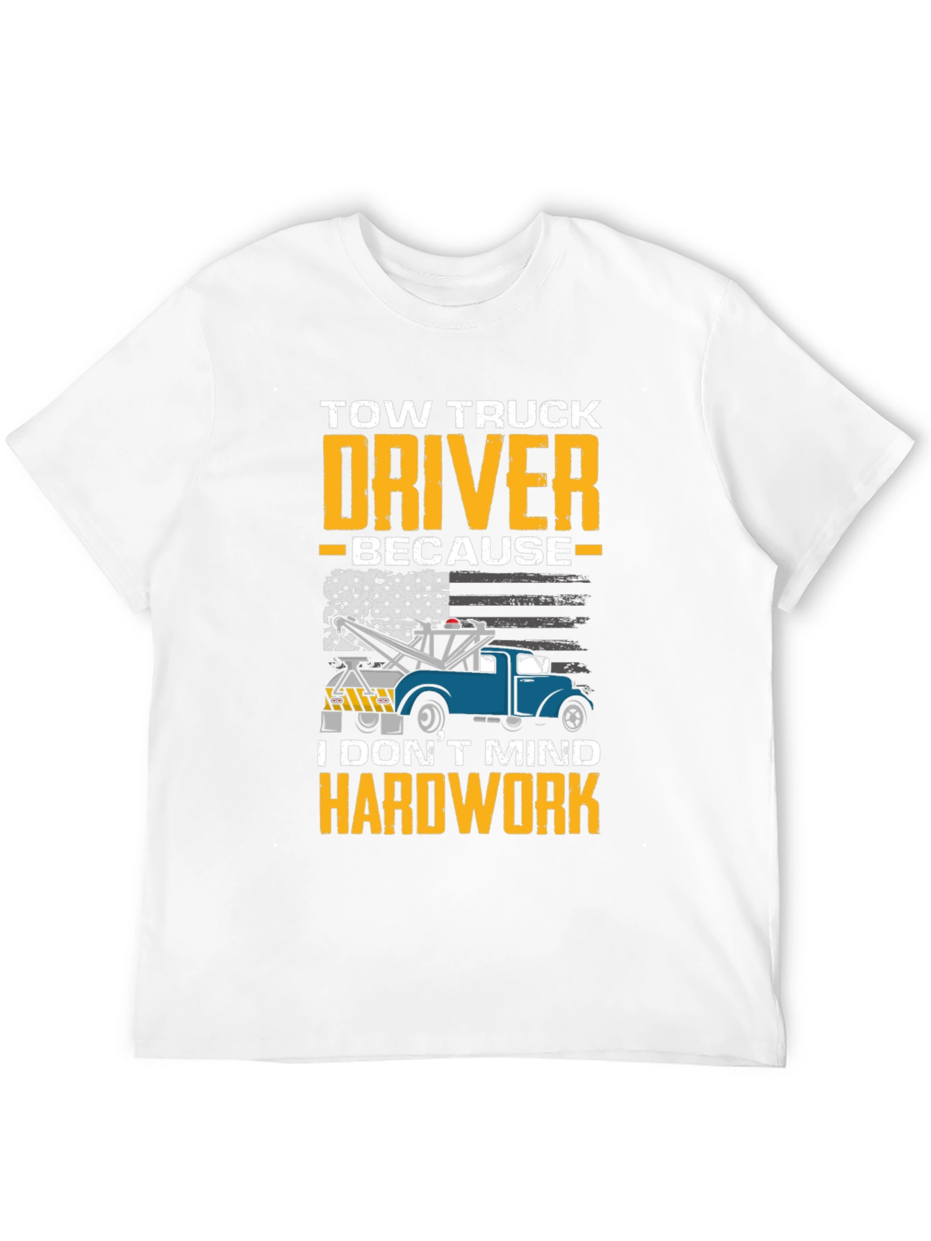 Black Tow Truck Driver Hardwork Graphic T-Shirt view 12