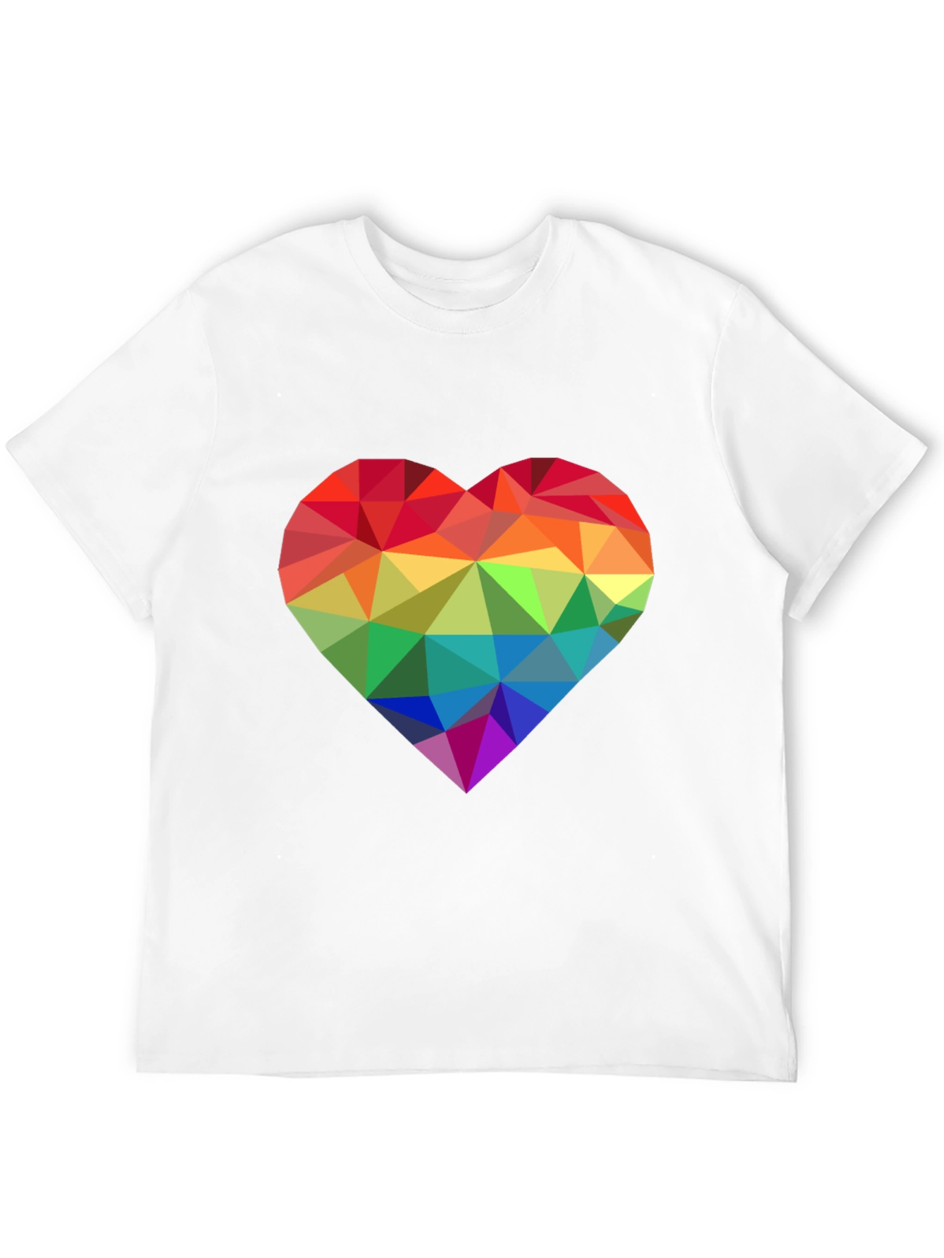 Black Geometric Rainbow Heart Graphic Tee - Pride Love view 12