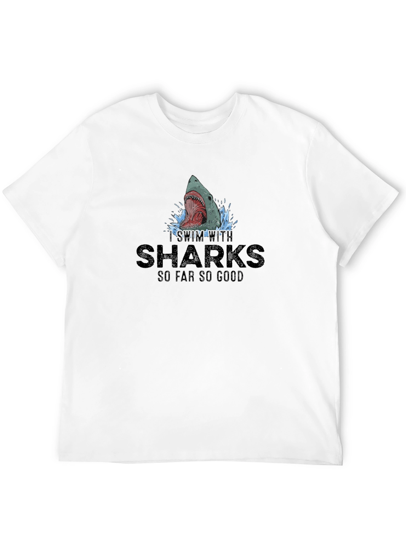Black I Swim With Sharks Graphic Tee view 12