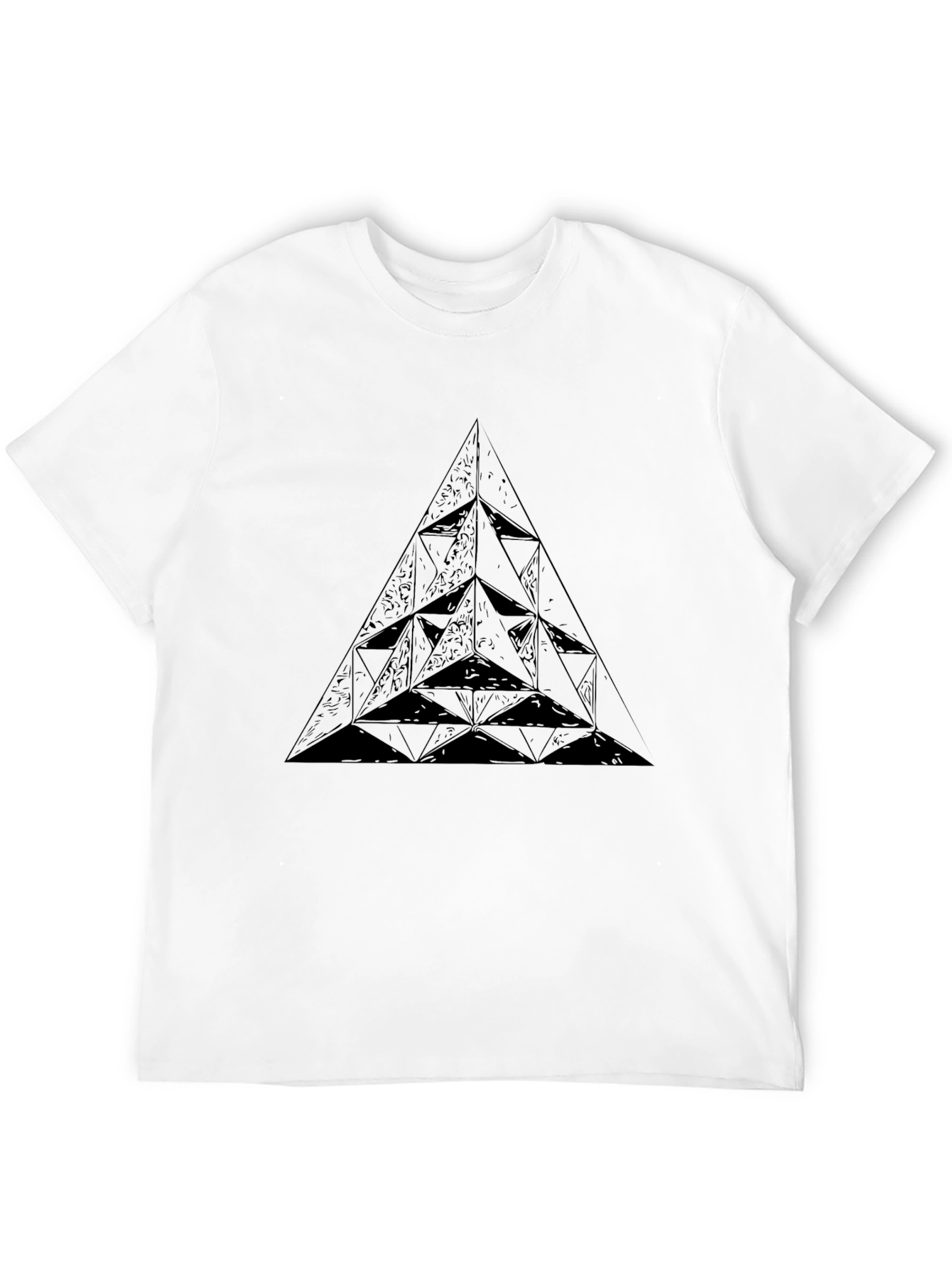 Black Geometric Triangle Black Graphic Tee view 12