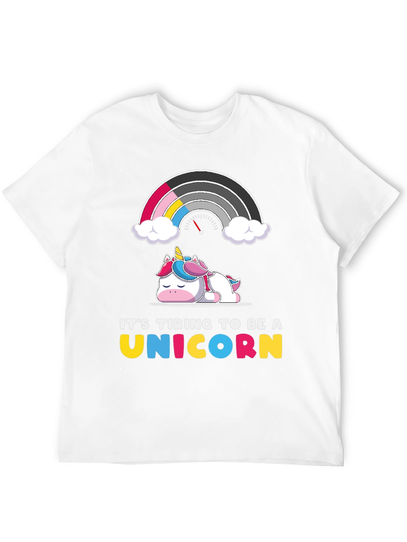 Black Tiring Unicorn Graphic Tee - Black Cotton T-Shirt view 12