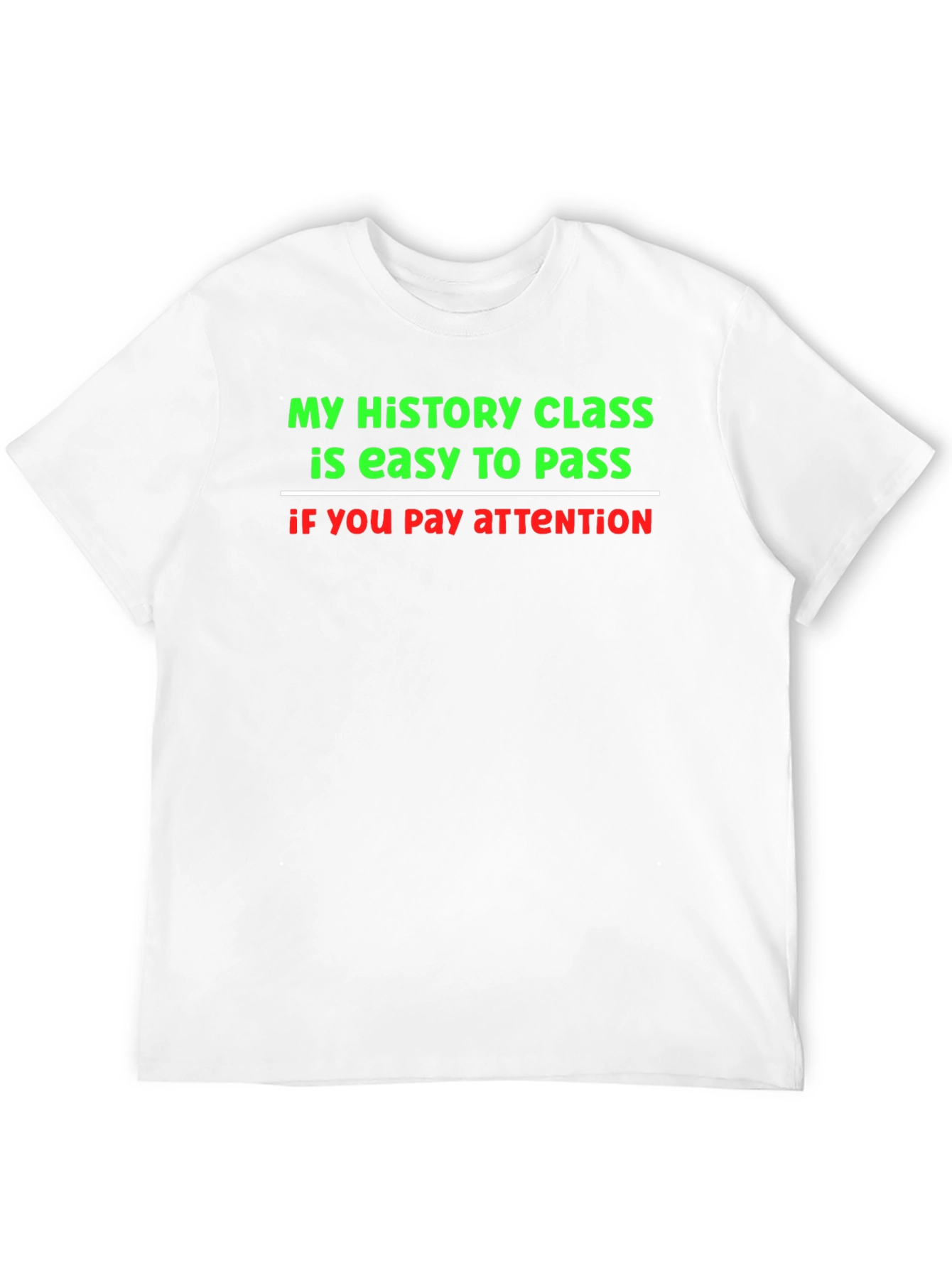 Black Funny History Class T-Shirt - Pay Attention To Pass! view 12
