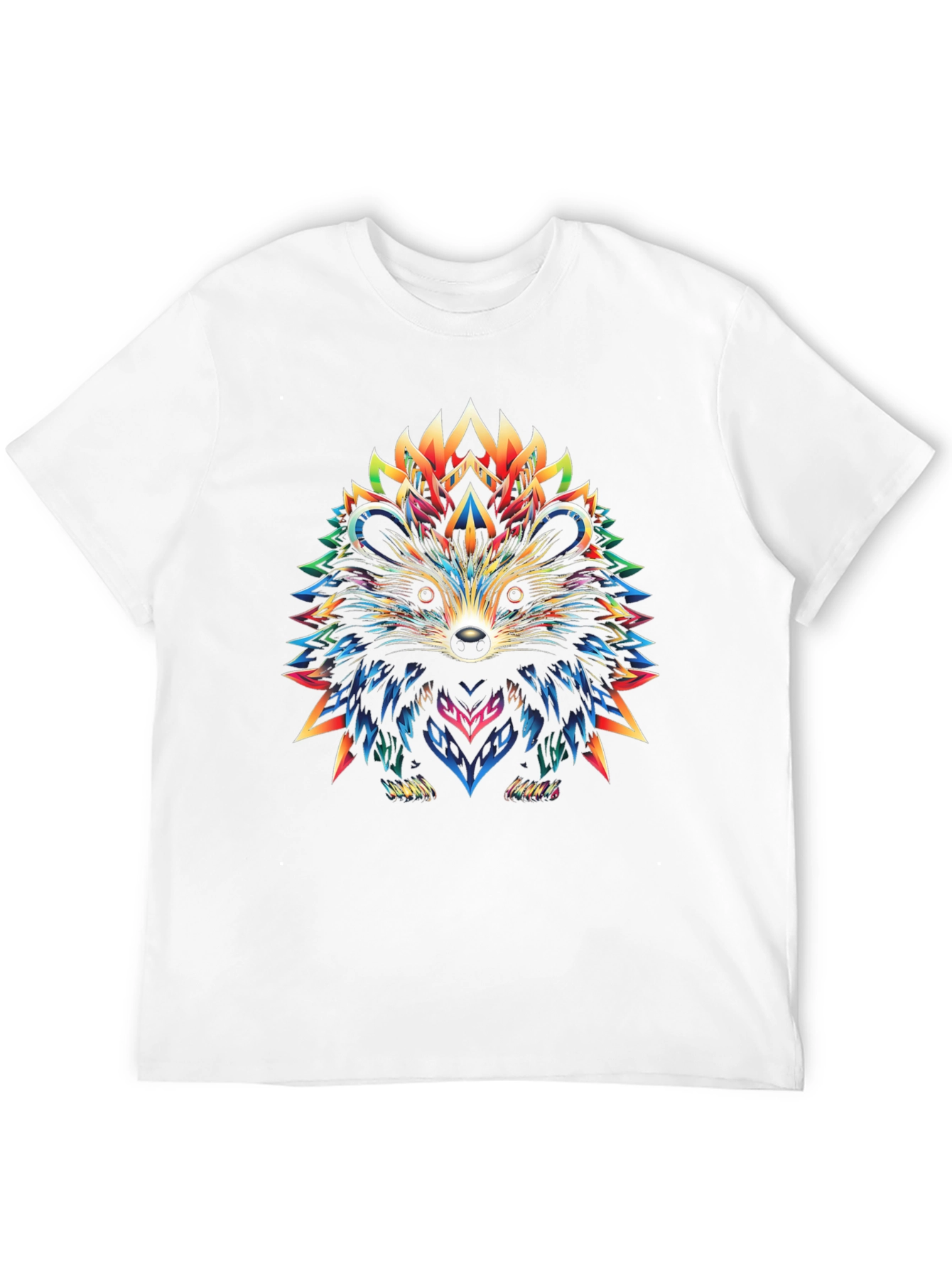Black Vibrant Hedgehog Graphic Tee - Unique Art Design view 12