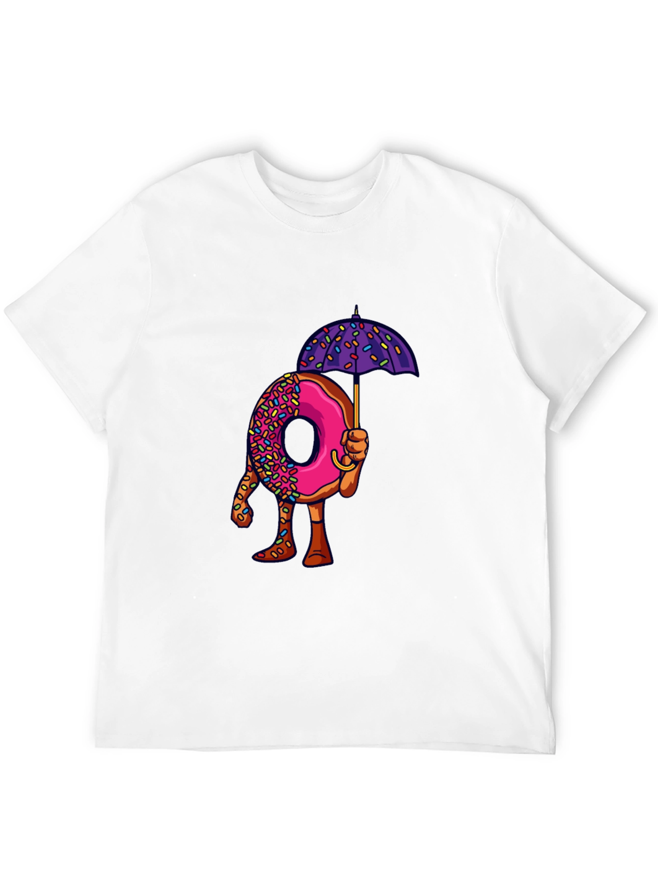 Black Donut Umbrella Graphic Tee - Unique Novelty Design view 12