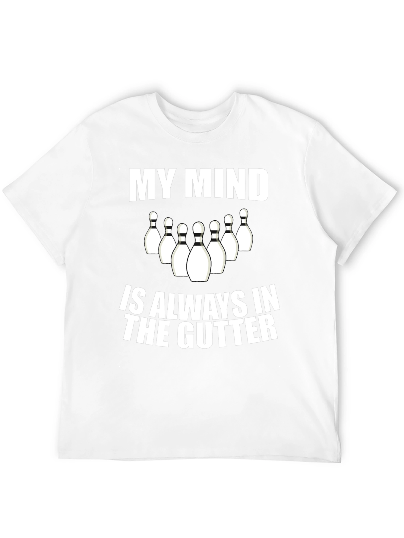 Black Funny Bowling T-Shirt - My Mind Is Always In The Gutter view 12