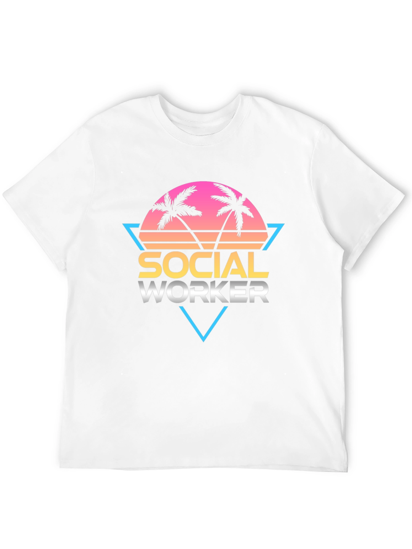 Black Social Worker Graphic Tee - Retro Palm Design view 12