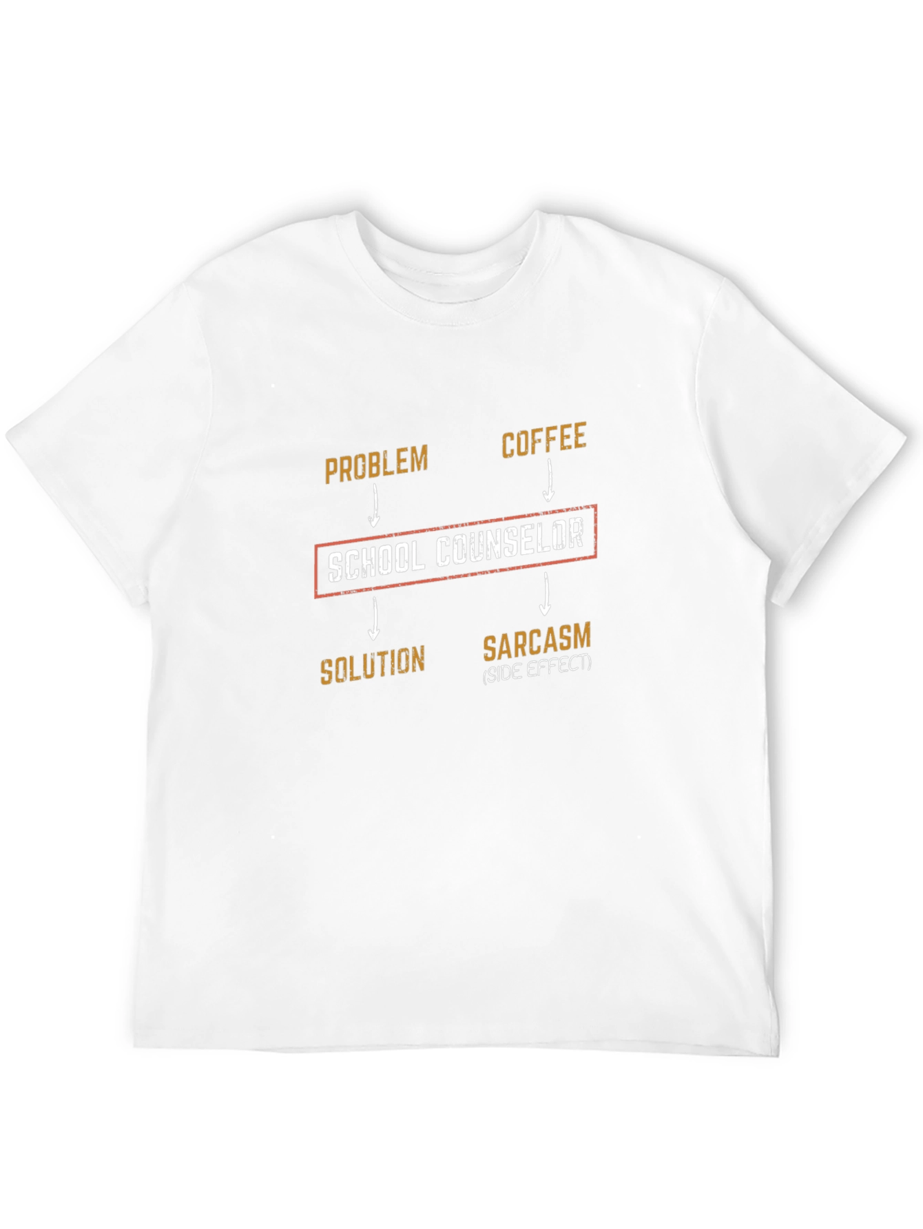 Black School Counselor T-Shirt: Problem, Coffee, Solution, Sarcasm view 12