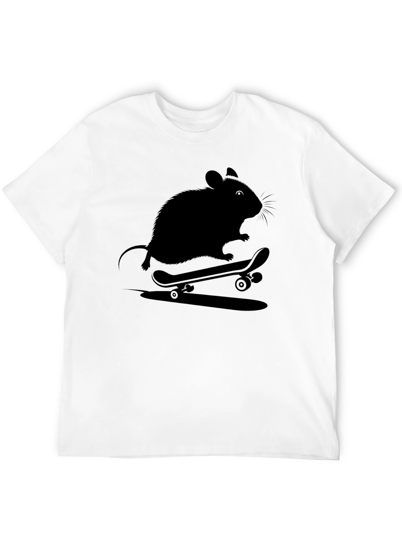 Black Skateboarding Rat Graphic Tee - Cool Casual Shirt view 12