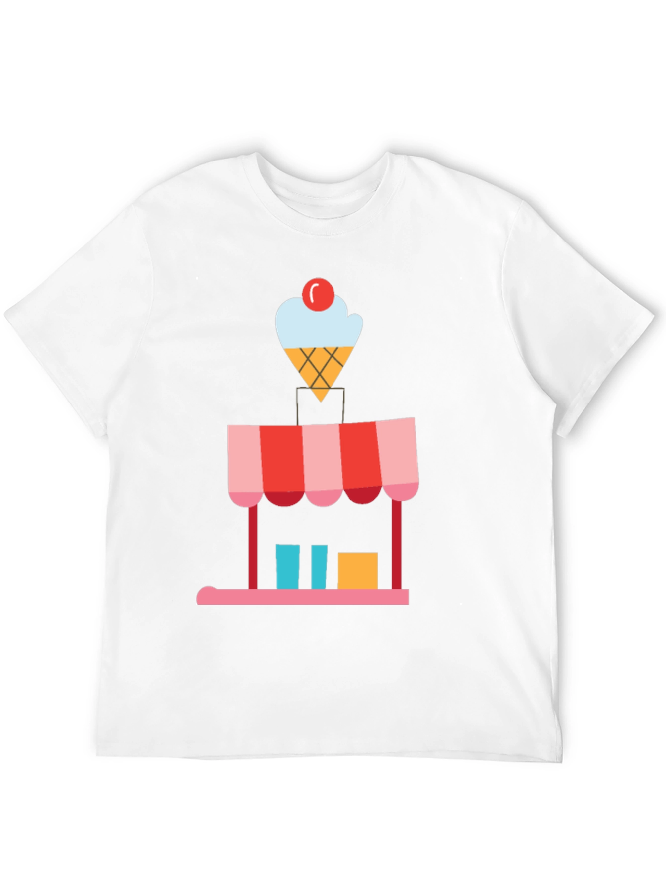 Black Ice Cream Shop Graphic Tee - Black Cotton T-Shirt view 12