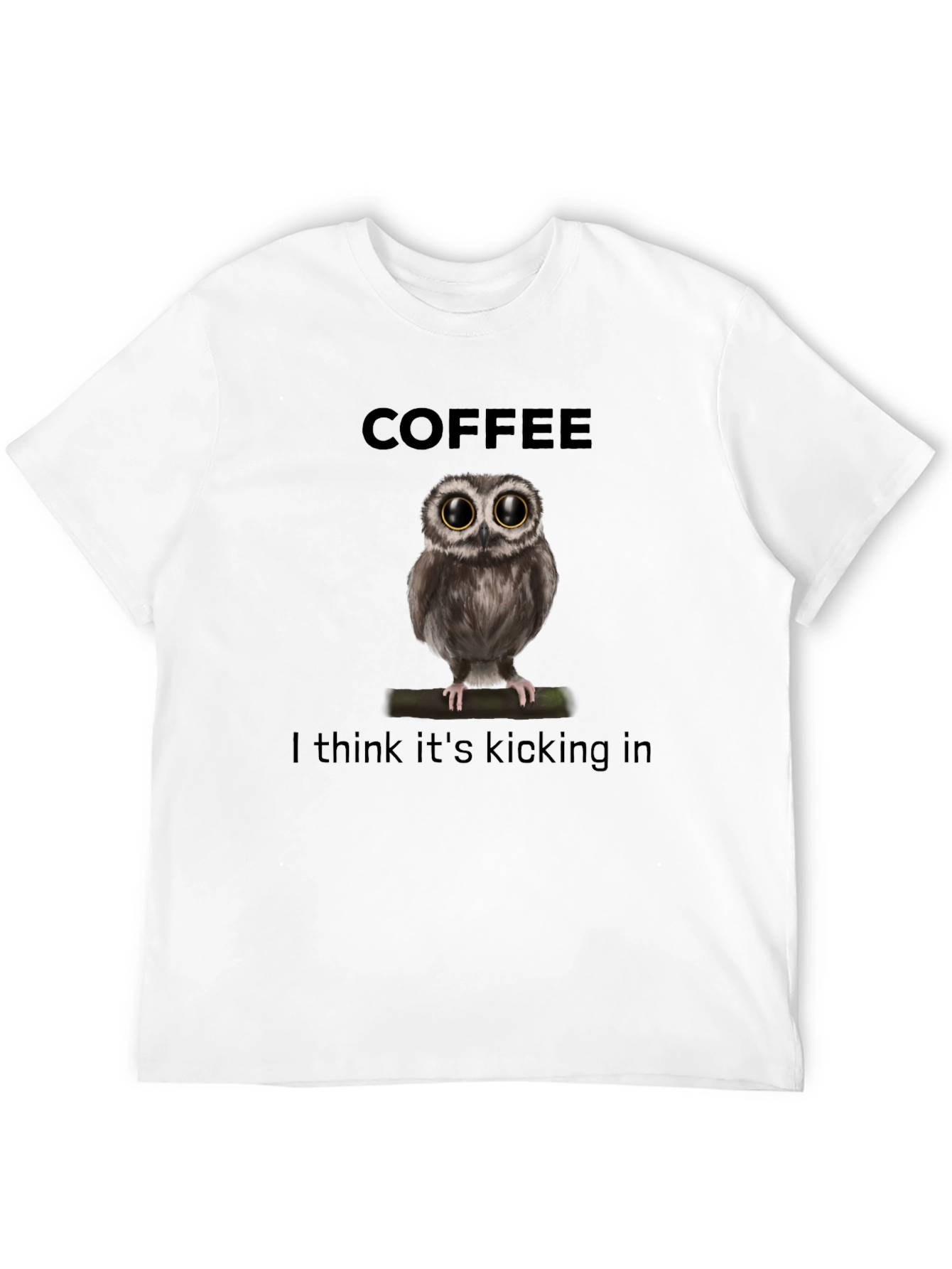 Black Coffee Owl Graphic T-Shirt - I Think It's Kicking In view 12