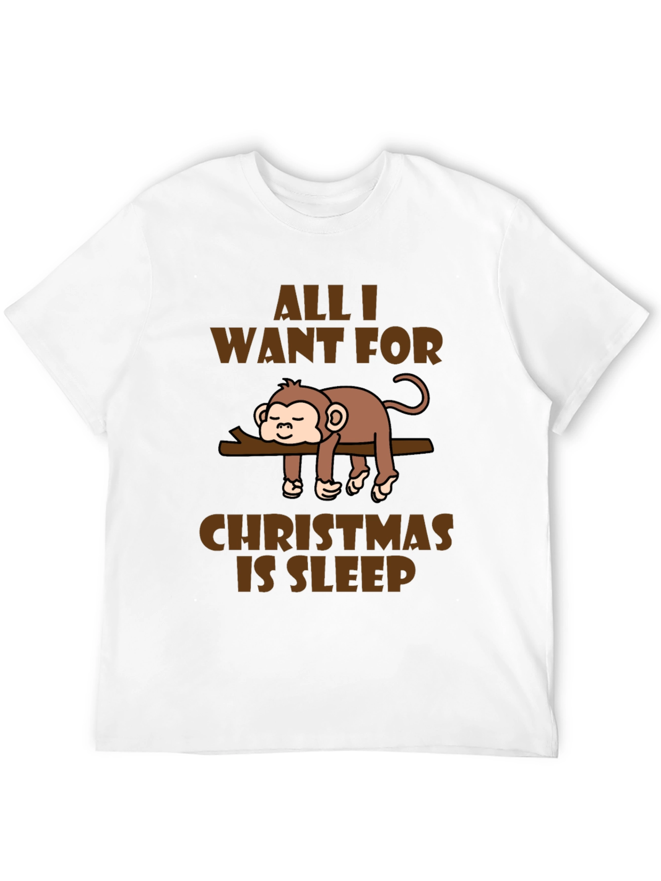 Black Funny Monkey Christmas Sleep T-Shirt view 12