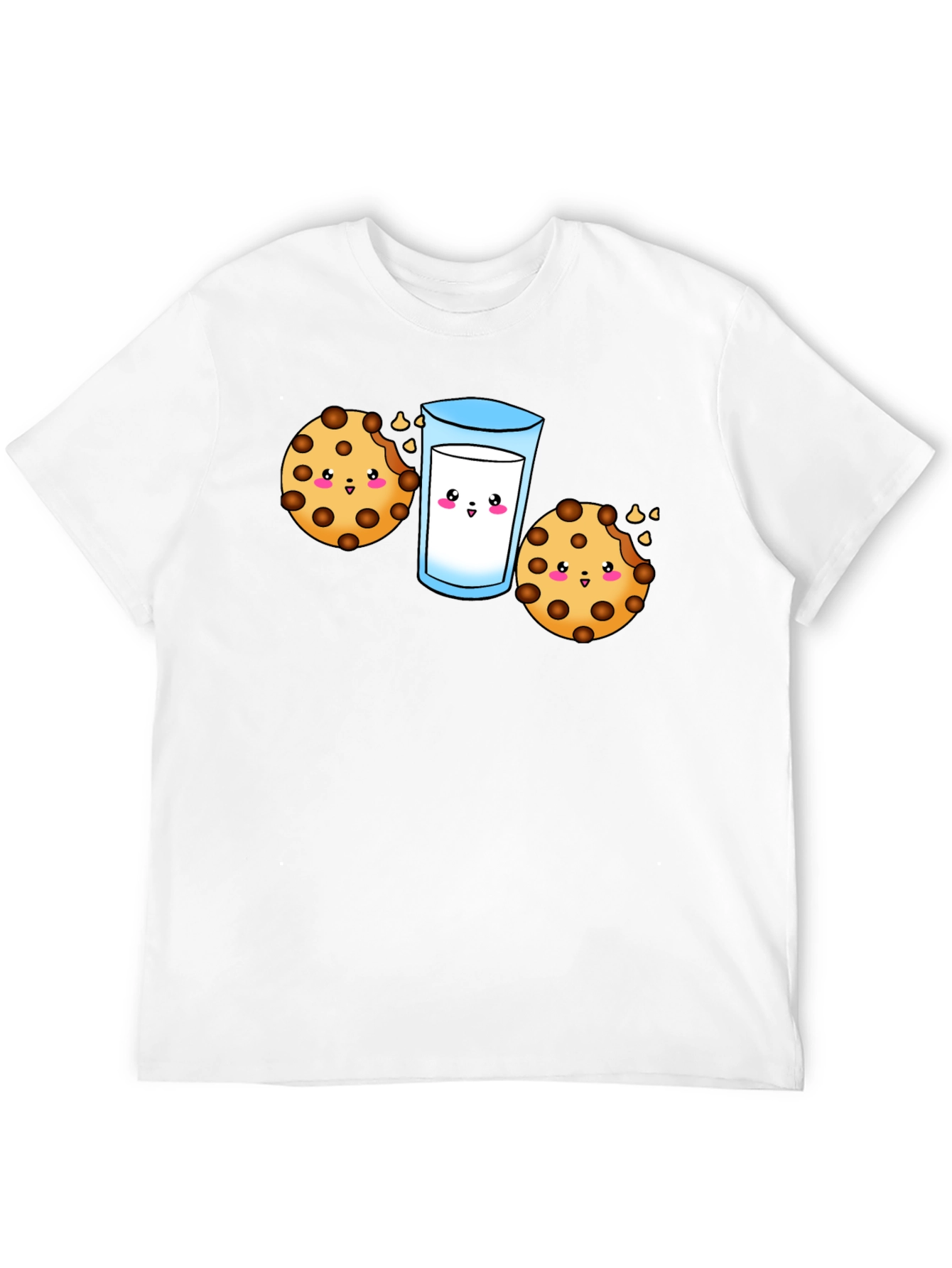 Black Cute Cookie & Milk Graphic Black T-Shirt view 12