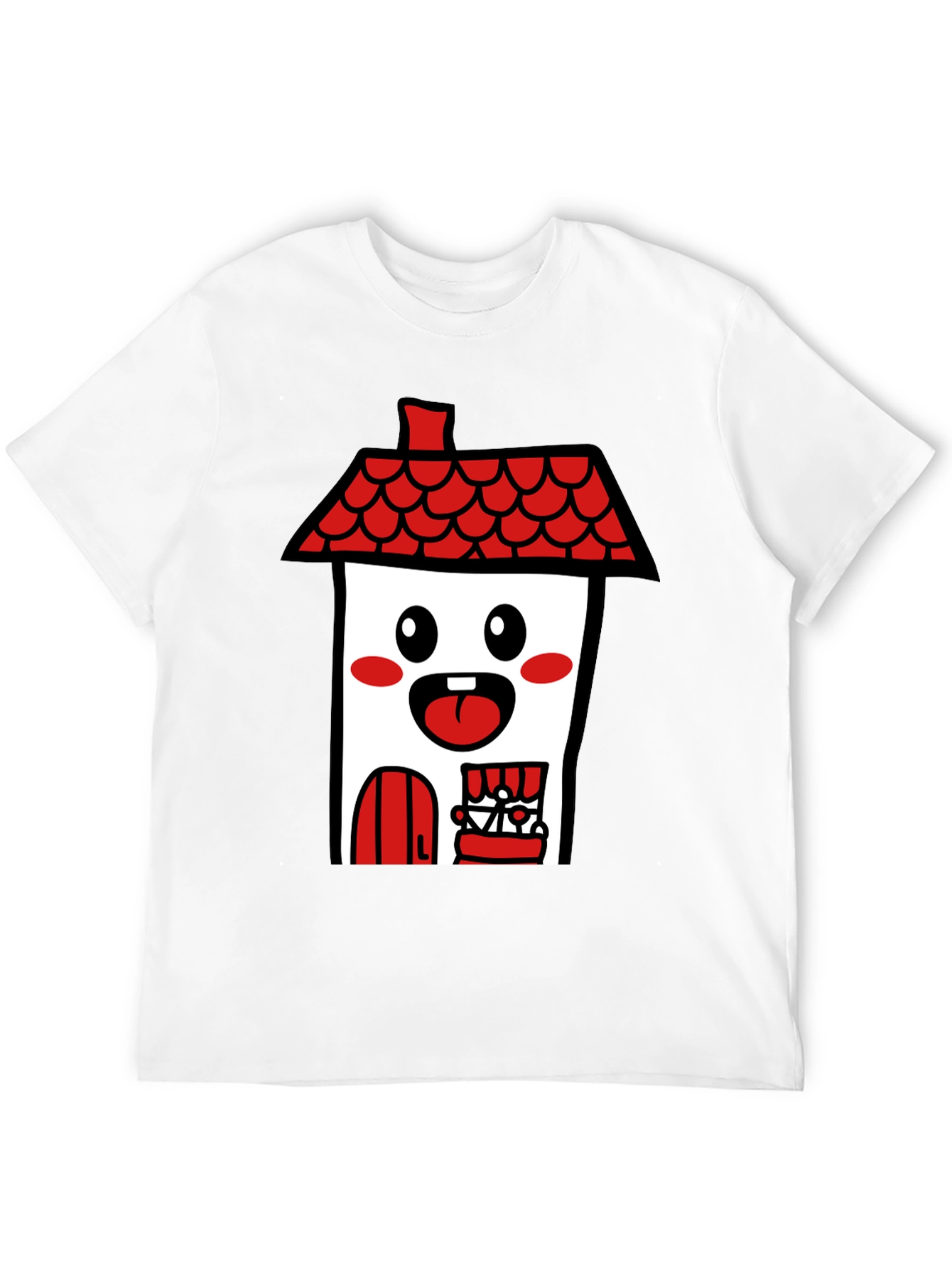 Black Kawaii House T-Shirt - Cute Cartoon Graphic Tee view 12