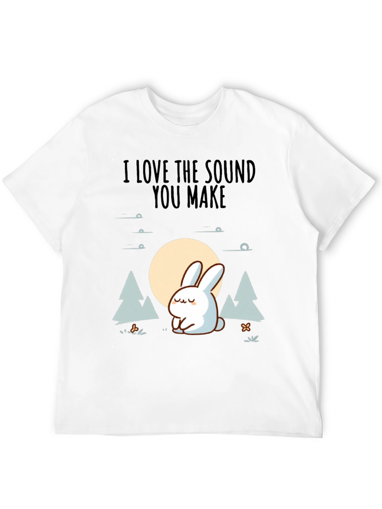 Black Cute Rabbit Graphic Tee - "I Love the Sound You Make" view 12