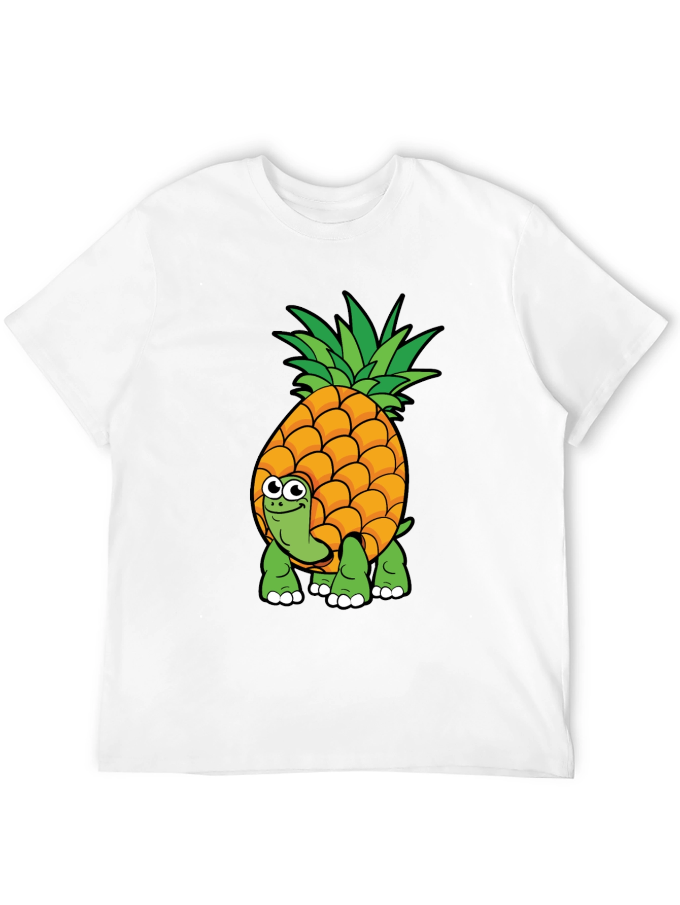 Black Pineapple Turtle Graphic Tee - Novelty Cartoon Shirt view 12