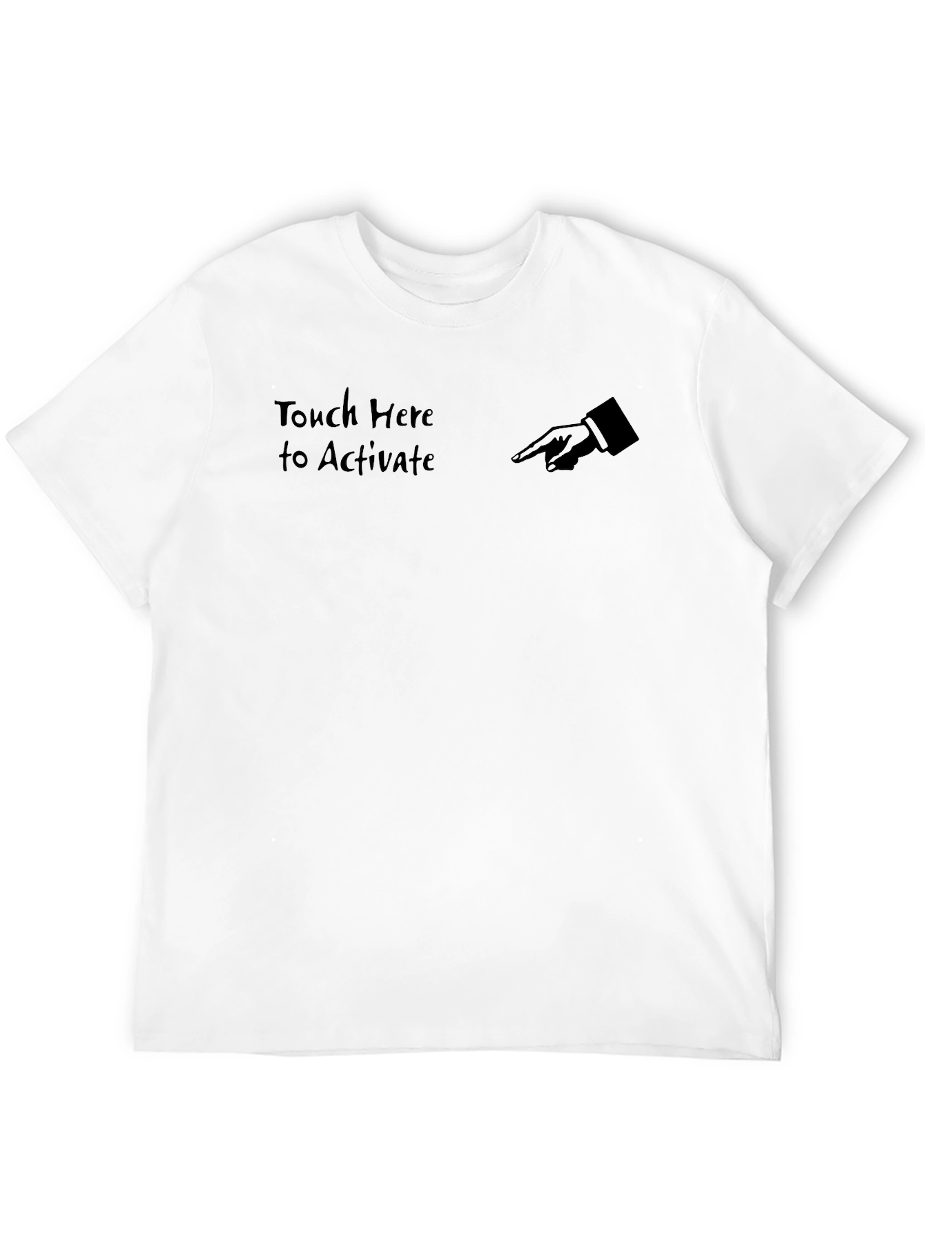 Black Touch Here to Activate Black T-Shirt view 12