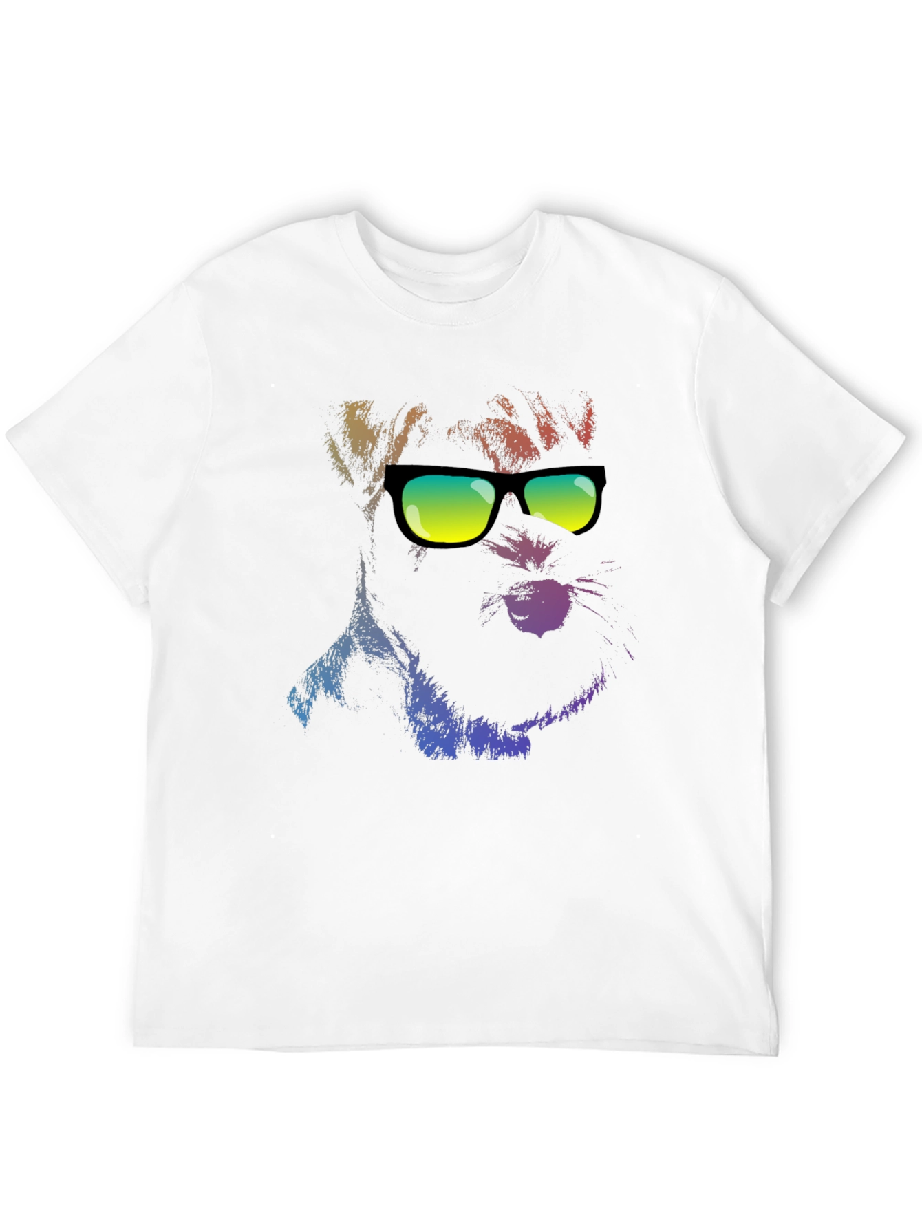 Black Cool Dog in Shades Men's Black T-Shirt view 12