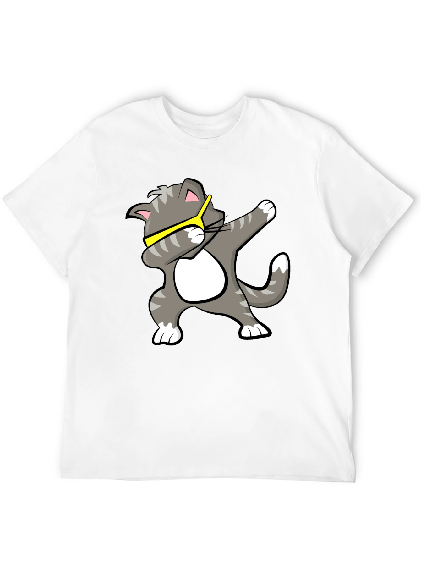 Black Cool Cat Dab T-Shirt - Black view 12