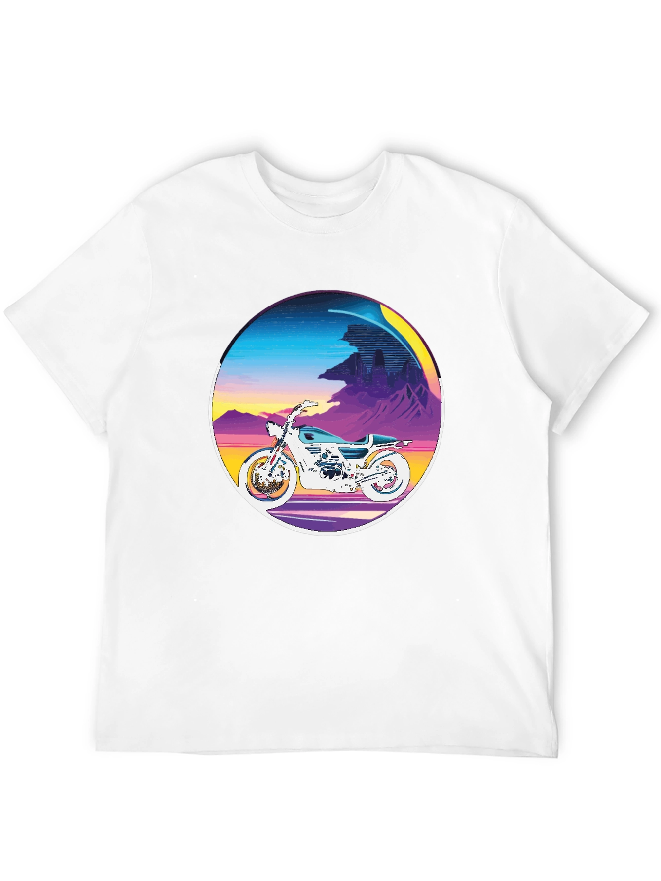 Black Retro Motorcycle Graphic Tee - Vintage Style view 12